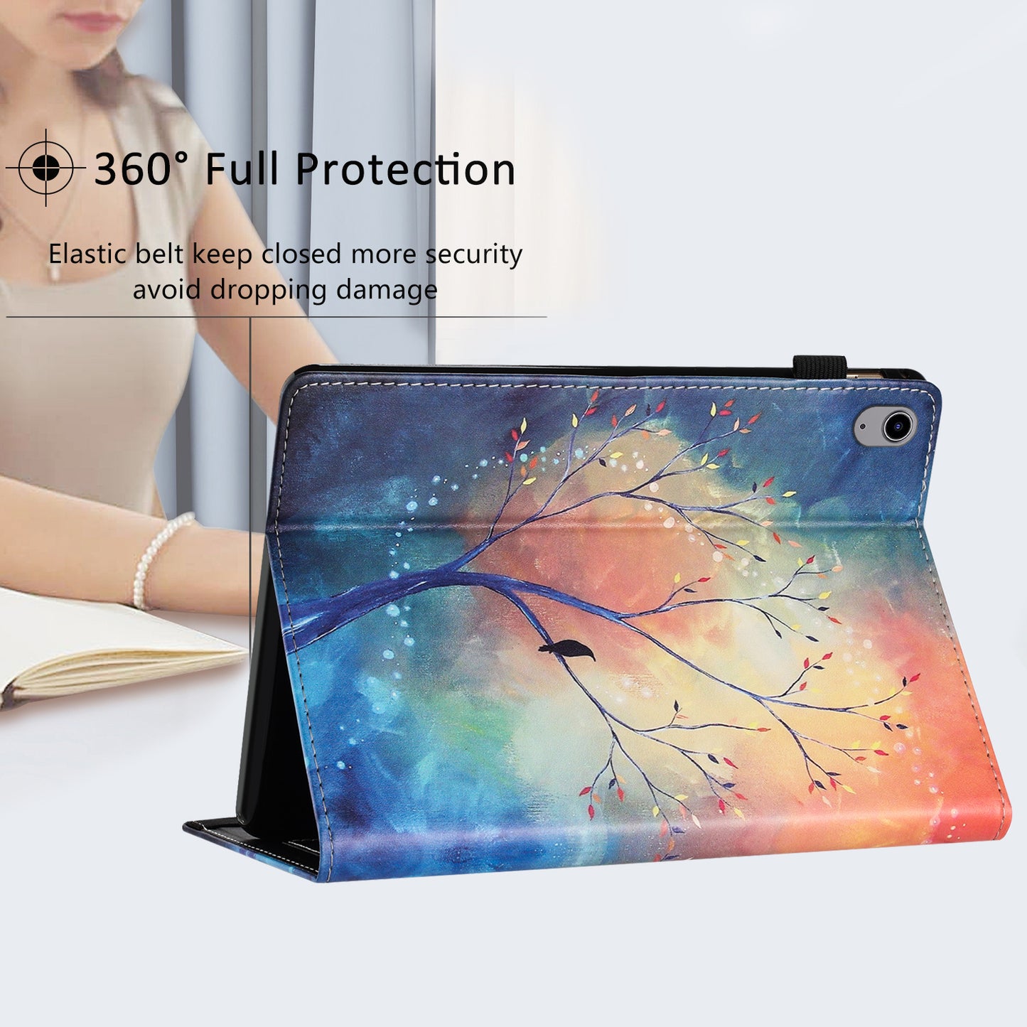 For iPad mini (2021) Drop-Proof PU Leather TPU Tablet Case Stand Pattern Printing Well-Protected Cover