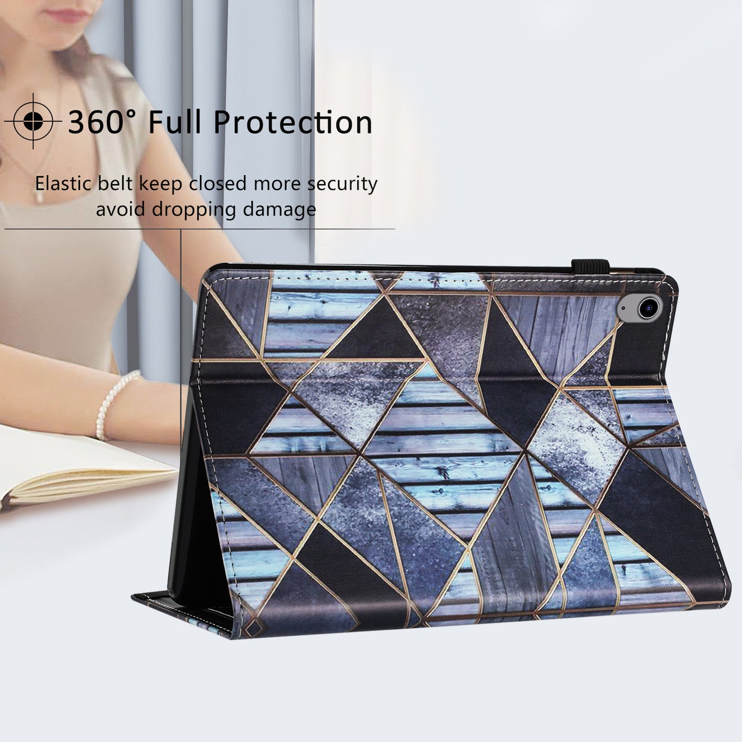 For iPad mini (2021) Drop-Proof PU Leather TPU Tablet Case Stand Pattern Printing Well-Protected Cover