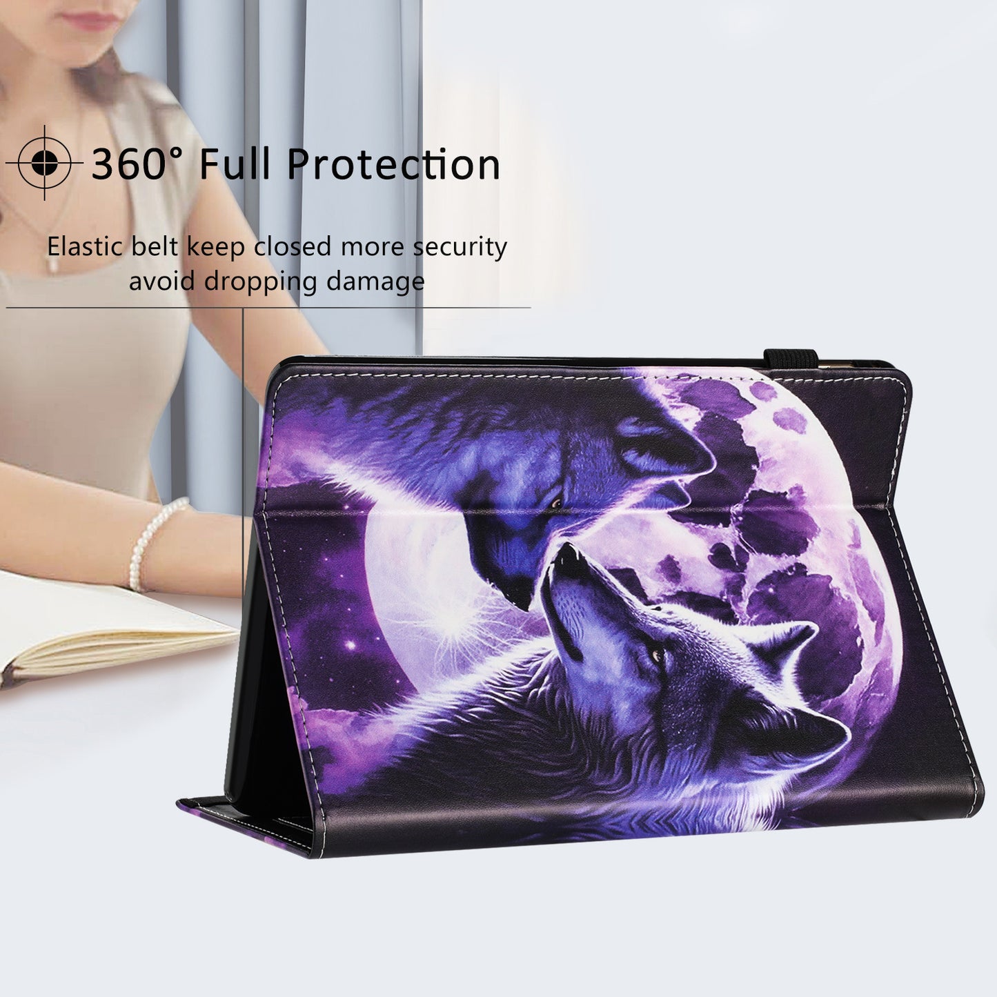 For Amazon Kindle Paperwhite 5 (2021) PU Leather Tablet Protective Case Pattern Printing Anti-drop Tablet Stand Shell