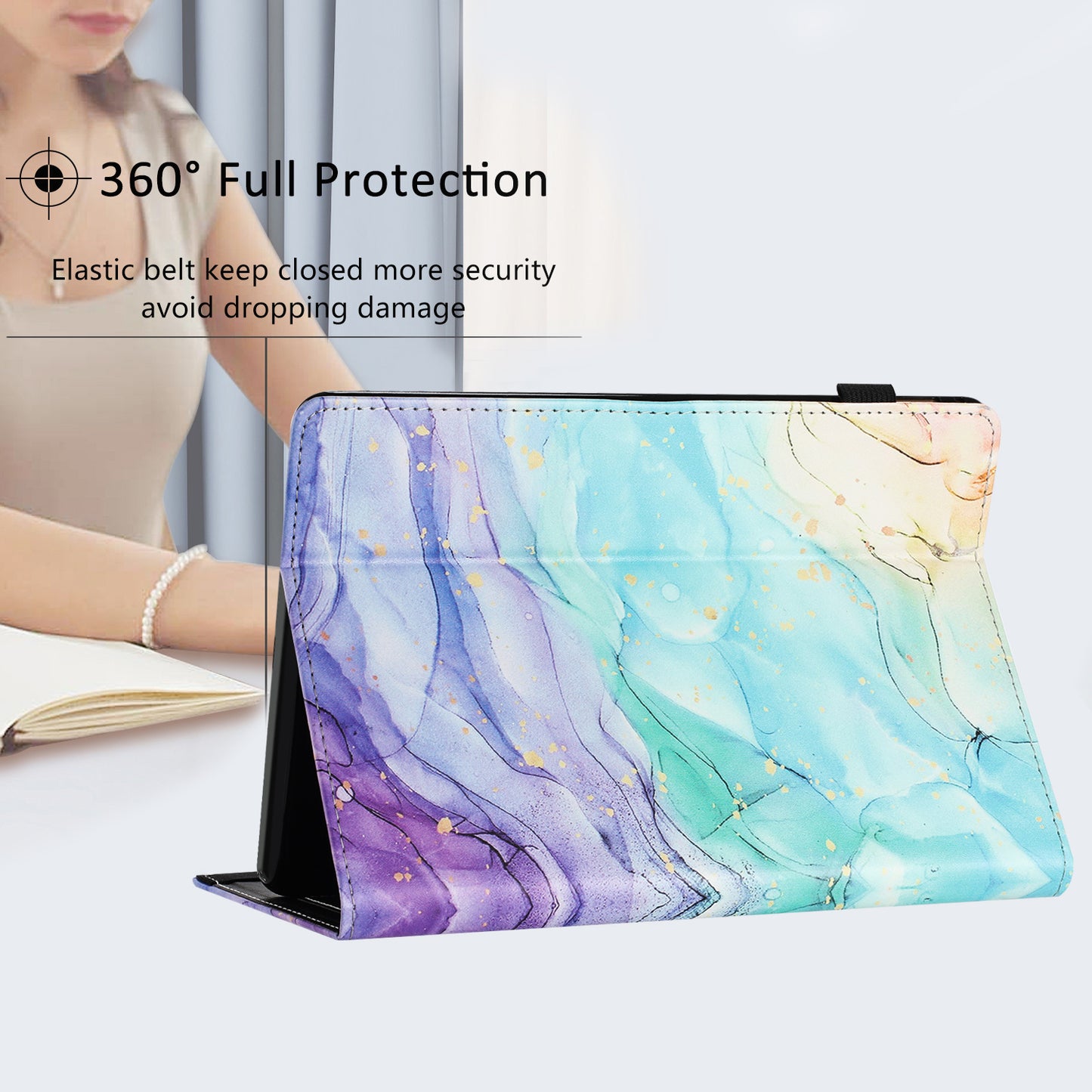 For Amazon Kindle Paperwhite 5 (2021) PU Leather Tablet Protective Case Pattern Printing Anti-drop Tablet Stand Shell