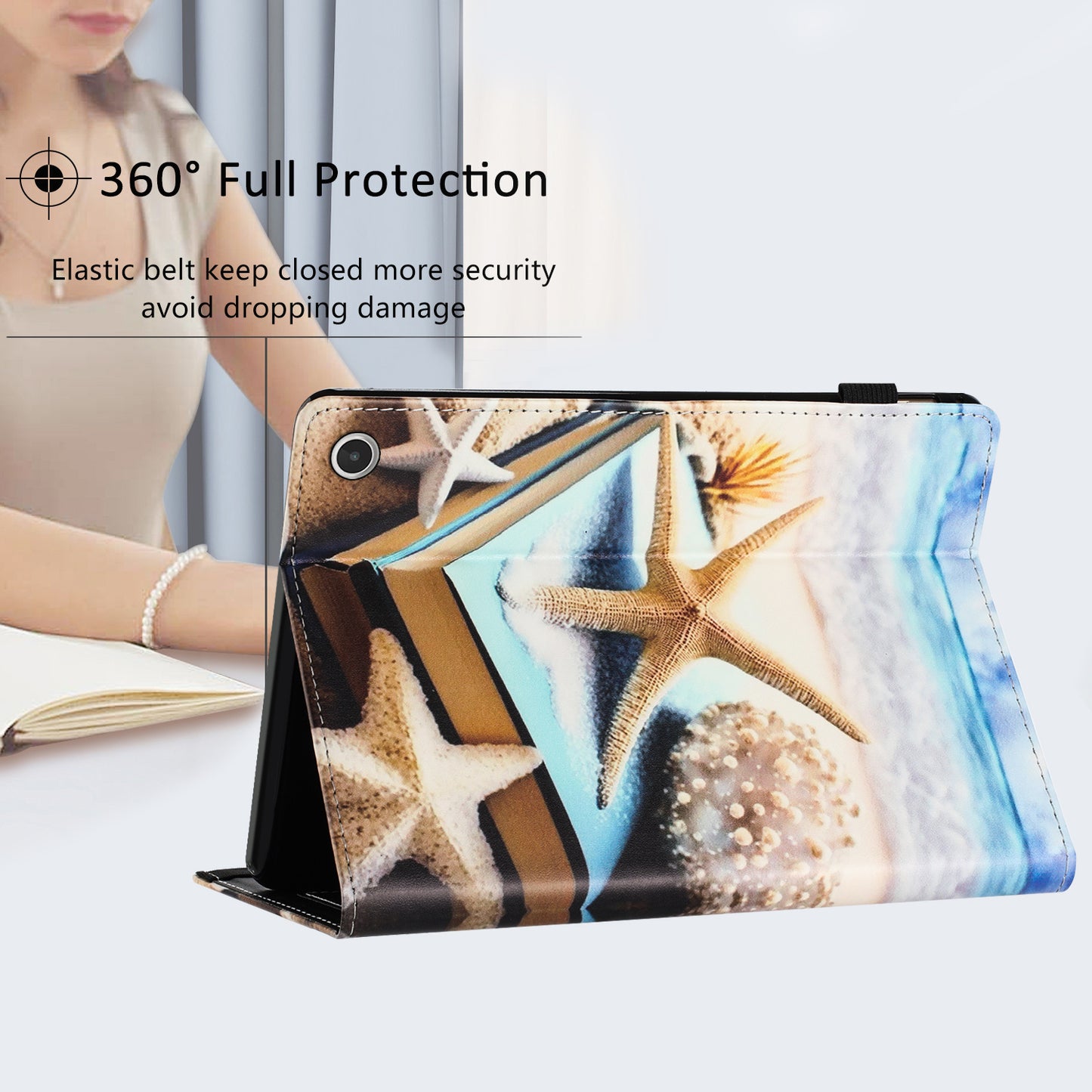 For Amazon Fire Max 11 Full Protection PU Leather Tablet Case Pattern Printing Stand Tablet Protector