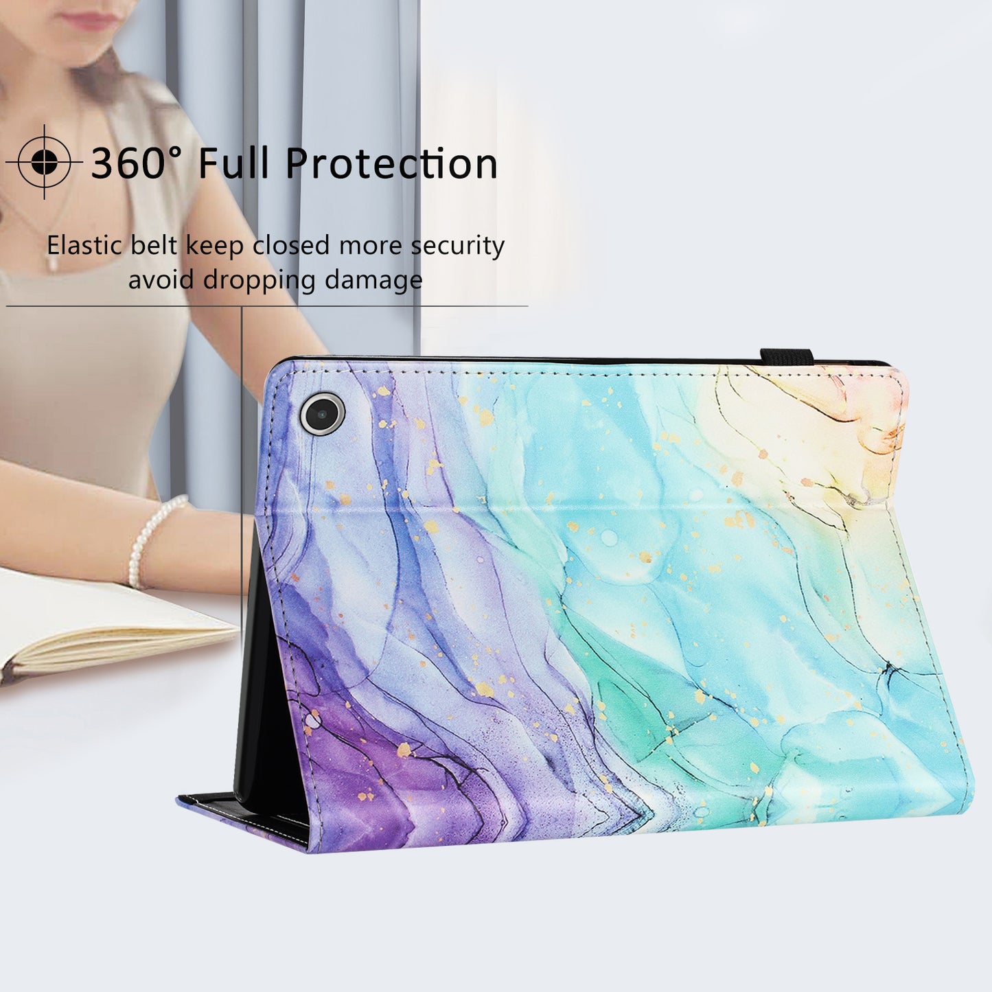 For Amazon Fire Max 11 Full Protection PU Leather Tablet Case Pattern Printing Stand Tablet Protector