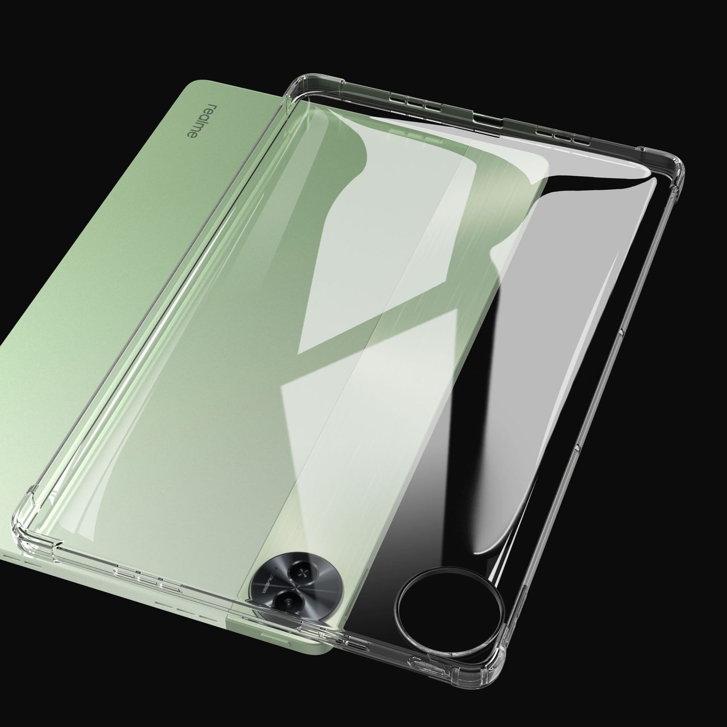 For Realme Pad 2 Soft TPU Tablet Case Transparent Cover Anti-drop Reinforced Corners Shell