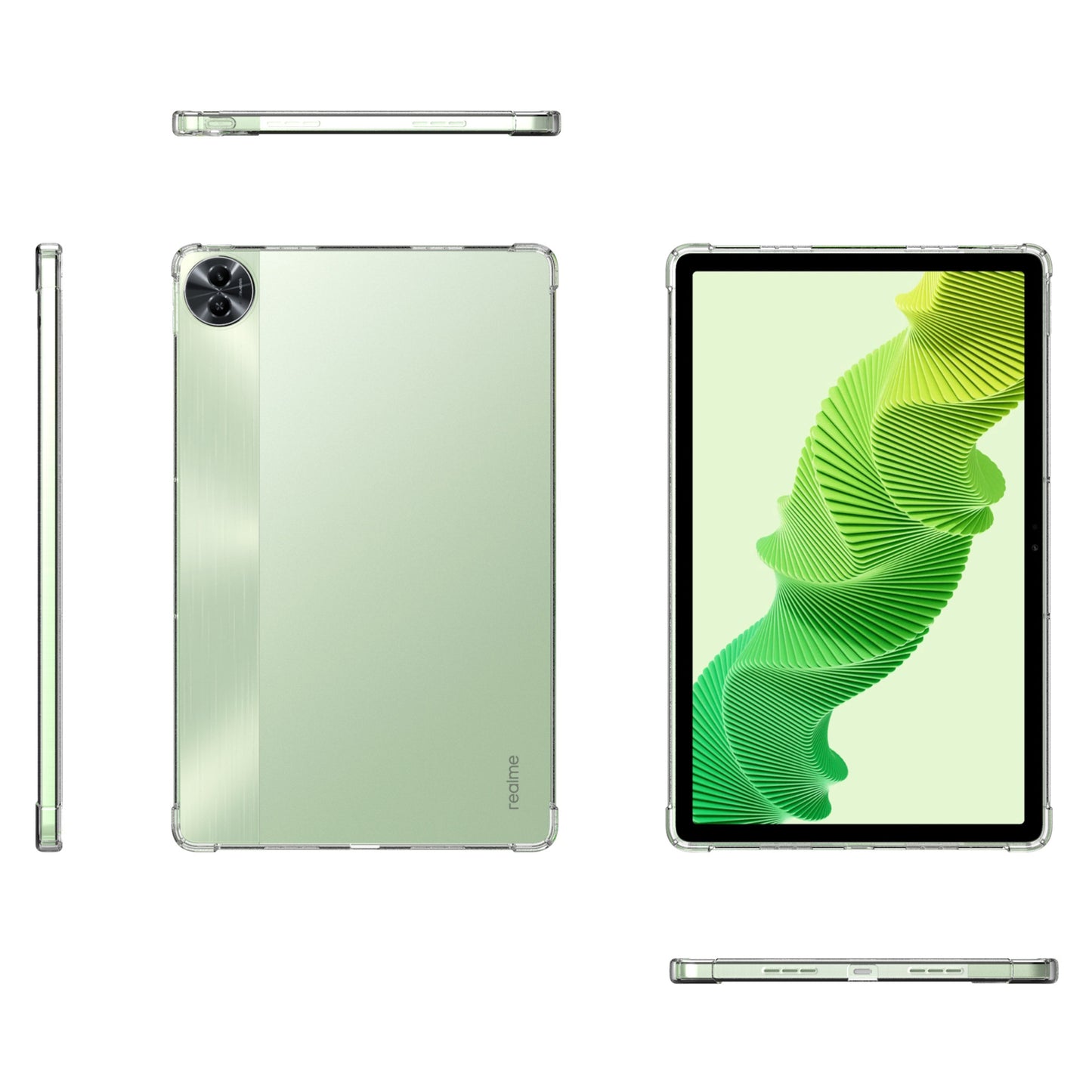 For Realme Pad 2 Soft TPU Tablet Case Transparent Cover Anti-drop Reinforced Corners Shell