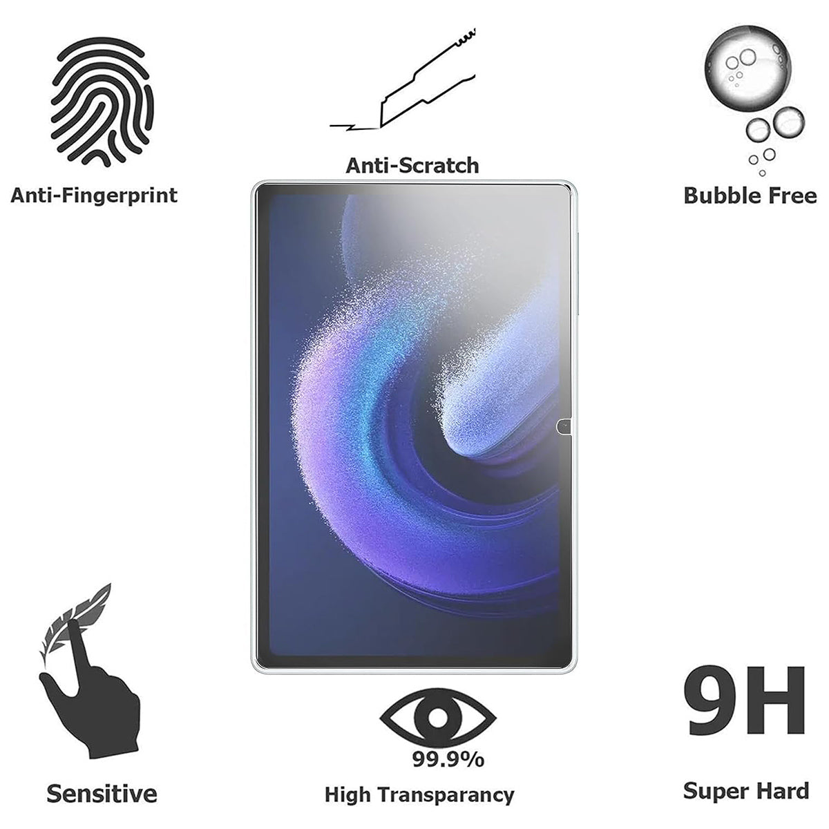 For Xiaomi Pad 6 Pro / Pad 6 Anti-drop Clear TPU Tablet Case + 2.5D Arc Edge Tempered Glass Screen Film