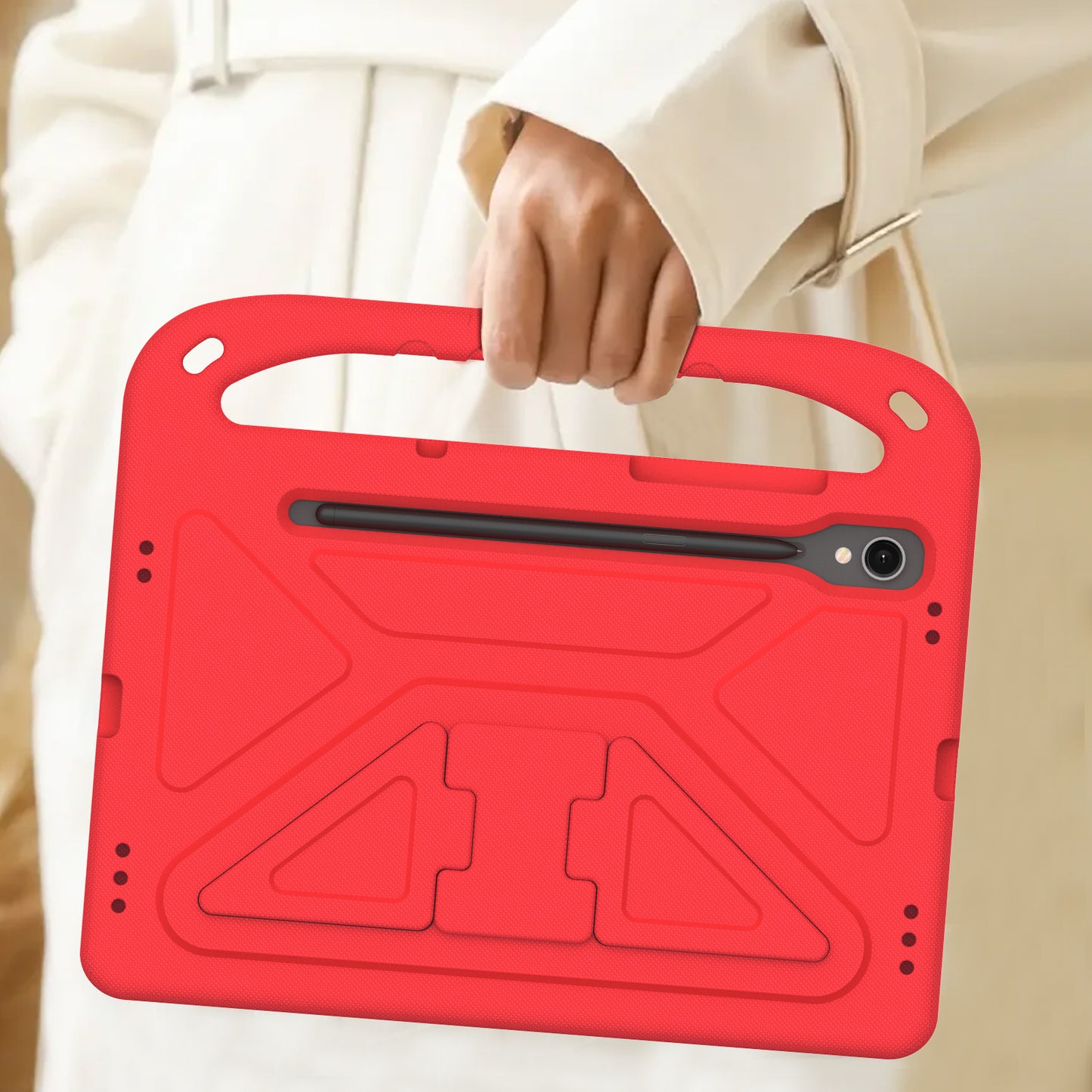 Handle EVA Case for Samsung Galaxy Tab S7 / S8 / S9 , Shockproof Kickstand Tablet Cover