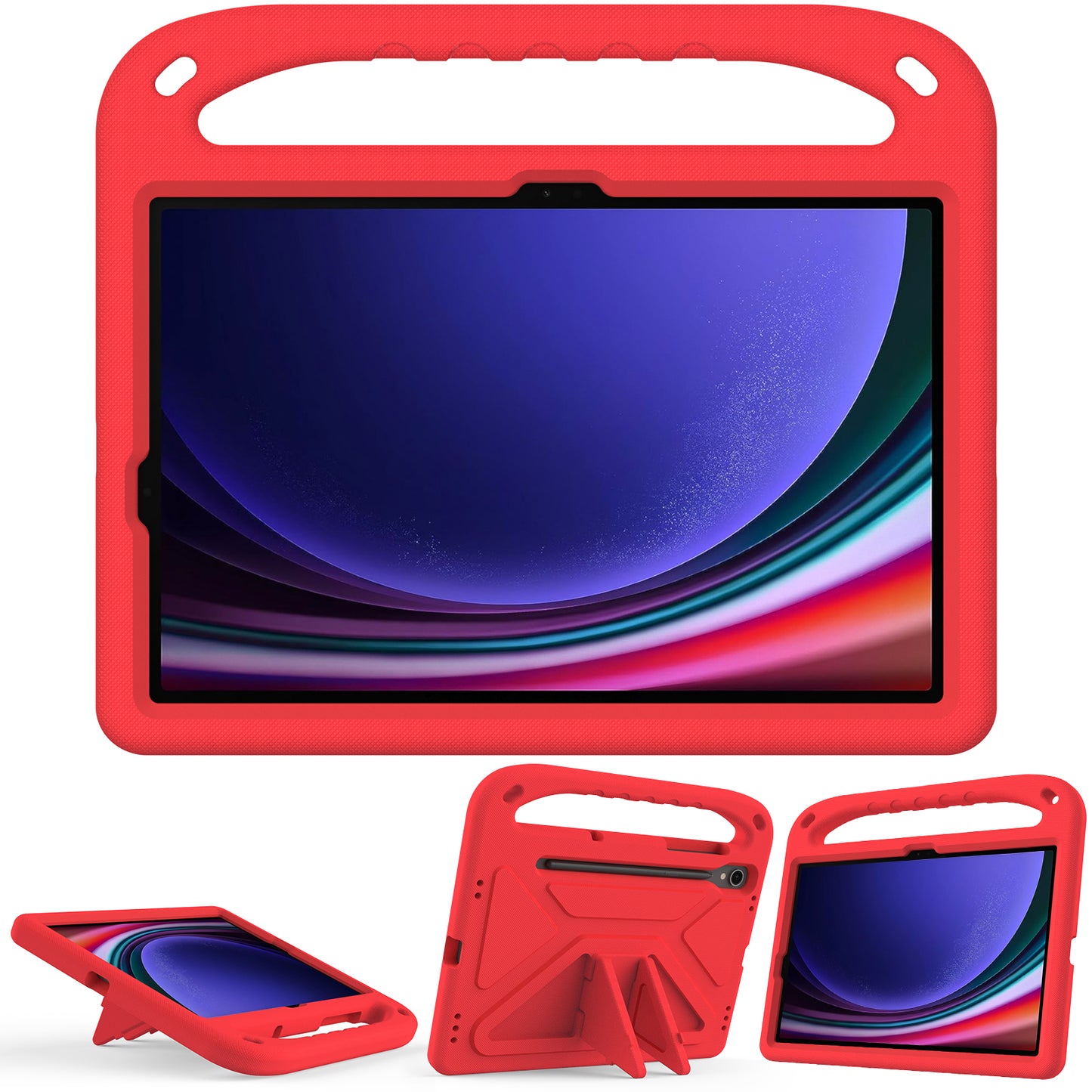 Handle EVA Case for Samsung Galaxy Tab S7 / S8 / S9 , Shockproof Kickstand Tablet Cover