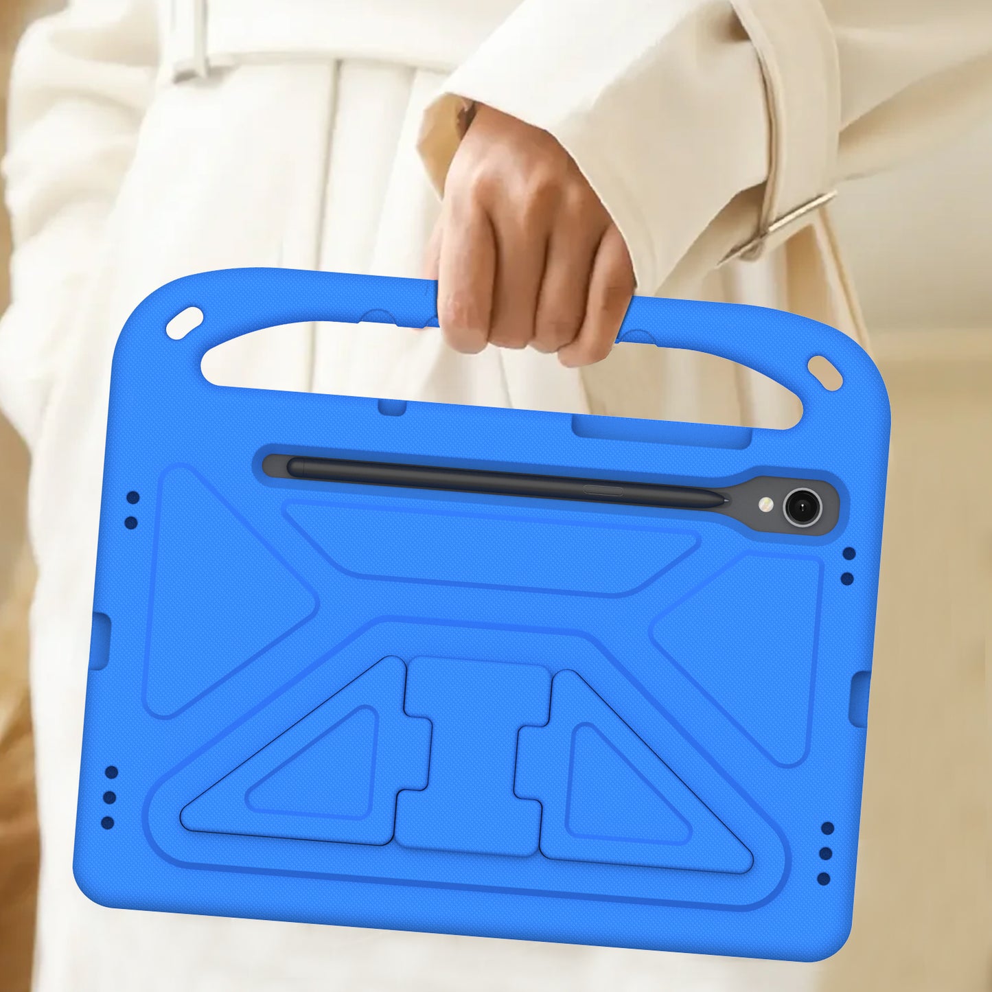 Handle EVA Case for Samsung Galaxy Tab S7 / S8 / S9 , Shockproof Kickstand Tablet Cover