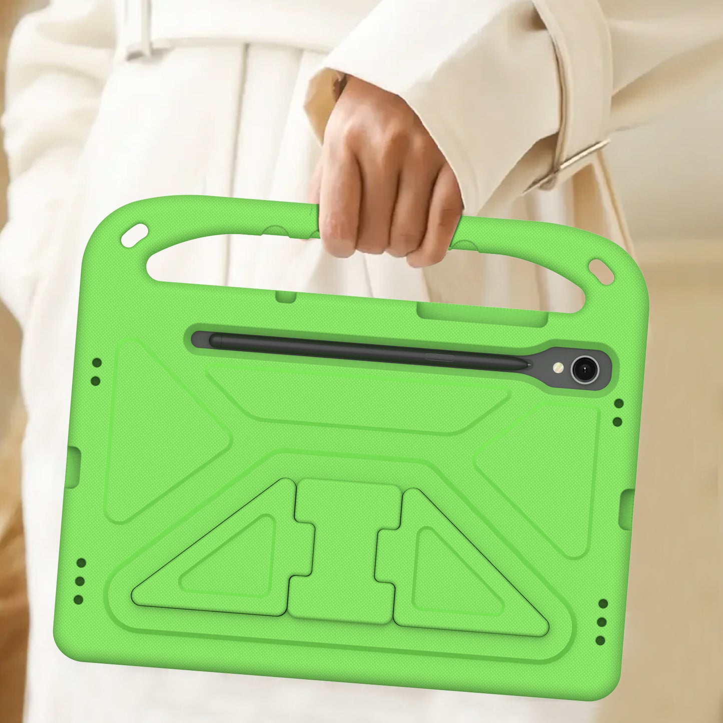 Handle EVA Case for Samsung Galaxy Tab S7 / S8 / S9 , Shockproof Kickstand Tablet Cover