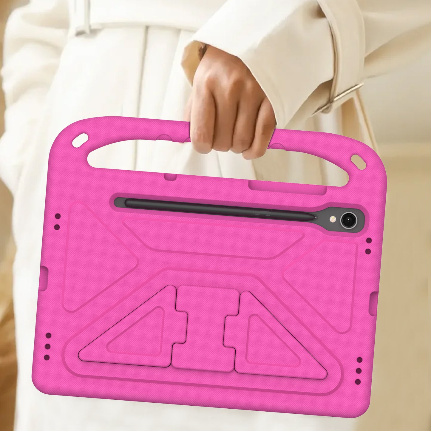 Handle EVA Case for Samsung Galaxy Tab S7 / S8 / S9 , Shockproof Kickstand Tablet Cover