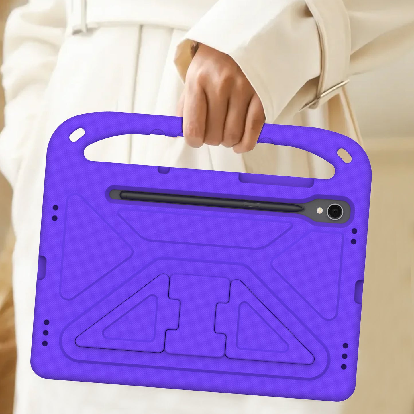 Handle EVA Case for Samsung Galaxy Tab S7 / S8 / S9 , Shockproof Kickstand Tablet Cover