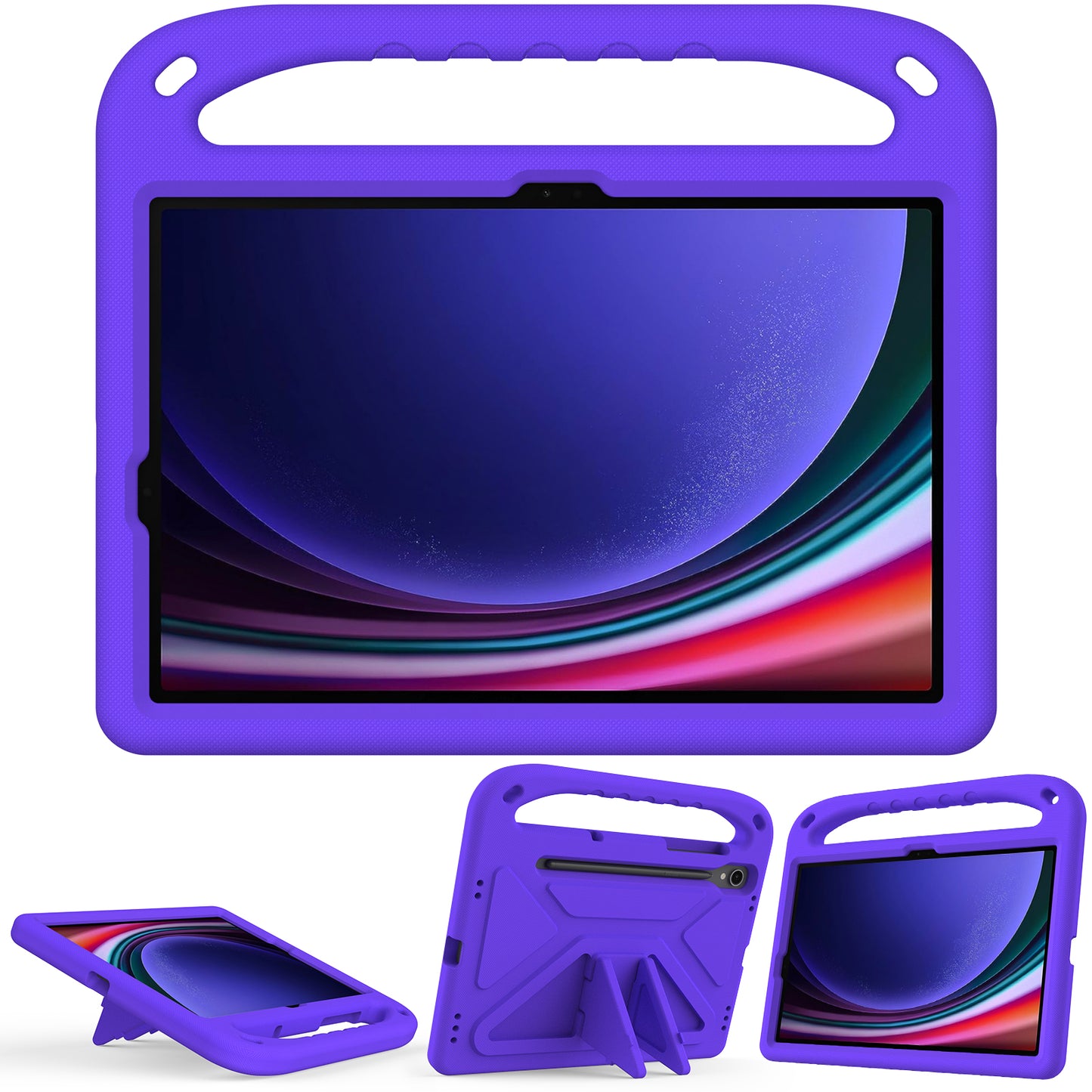 Handle EVA Case for Samsung Galaxy Tab S7 / S8 / S9 , Shockproof Kickstand Tablet Cover