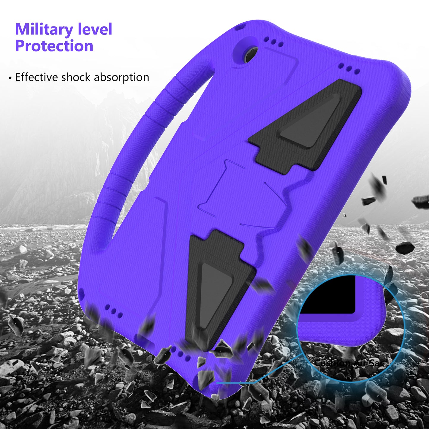 EVA Rugged Shockproof Cover for Samsung Galaxy Tab A9+ , Protective Handle Kickstand Tablet Case