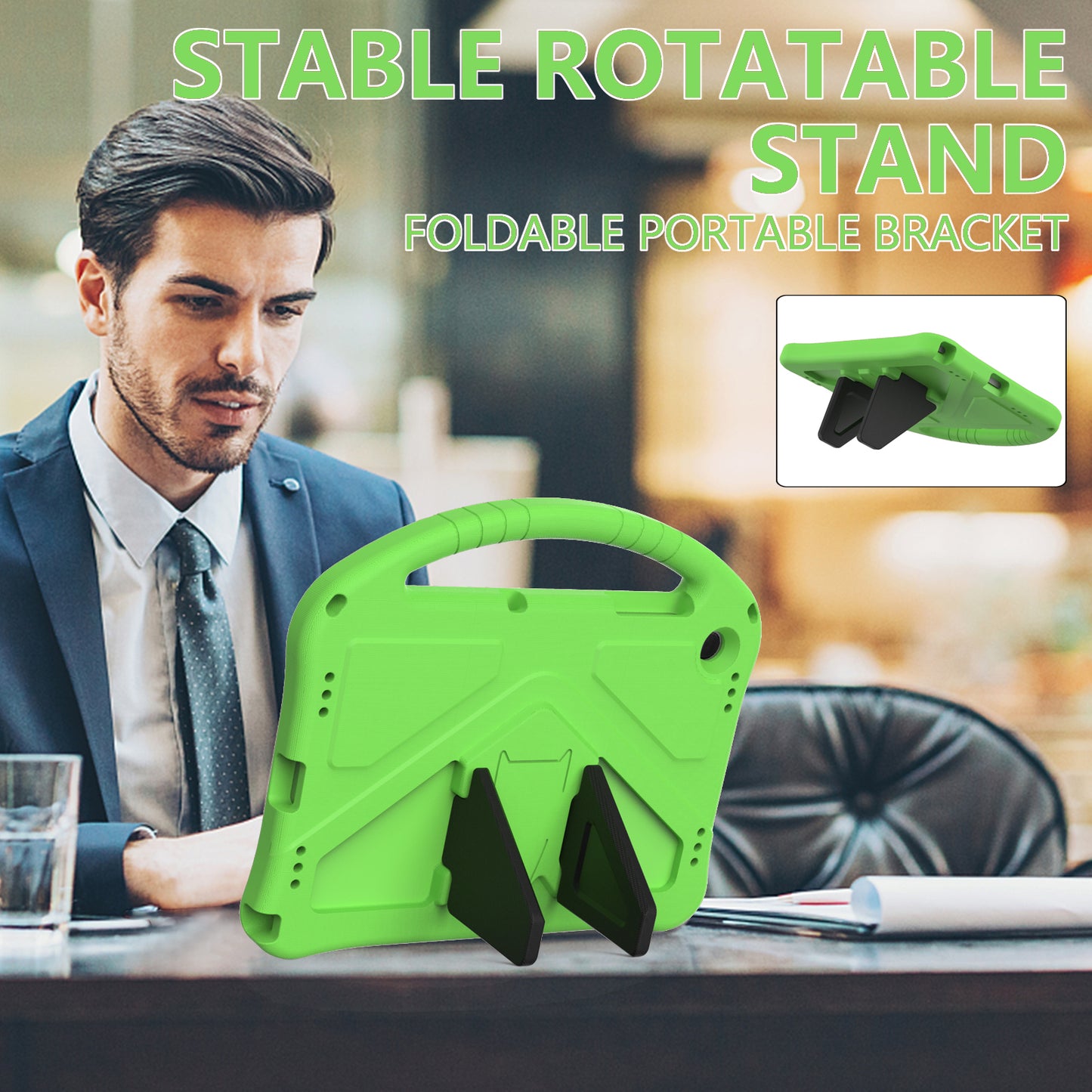 EVA Rugged Shockproof Cover for Samsung Galaxy Tab A9+ , Protective Handle Kickstand Tablet Case
