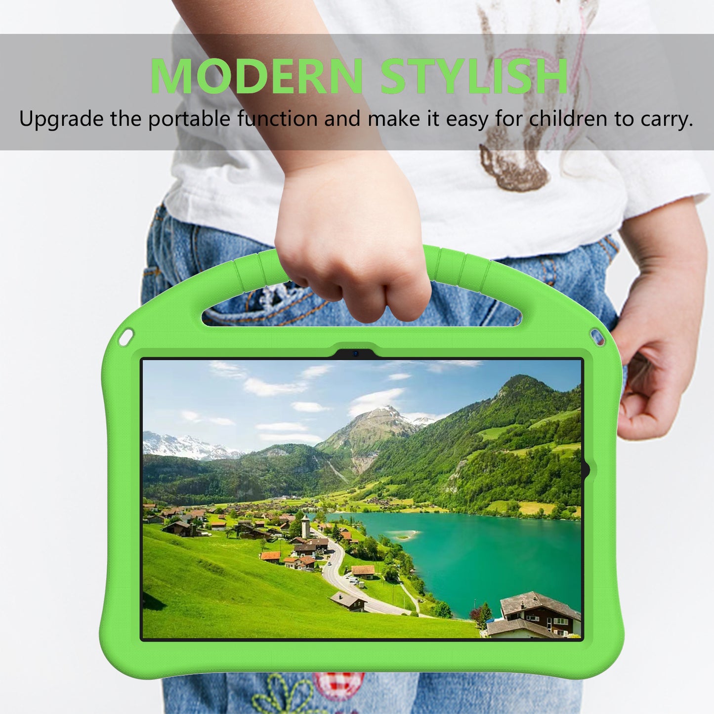EVA Rugged Shockproof Cover for Samsung Galaxy Tab A9+ , Protective Handle Kickstand Tablet Case