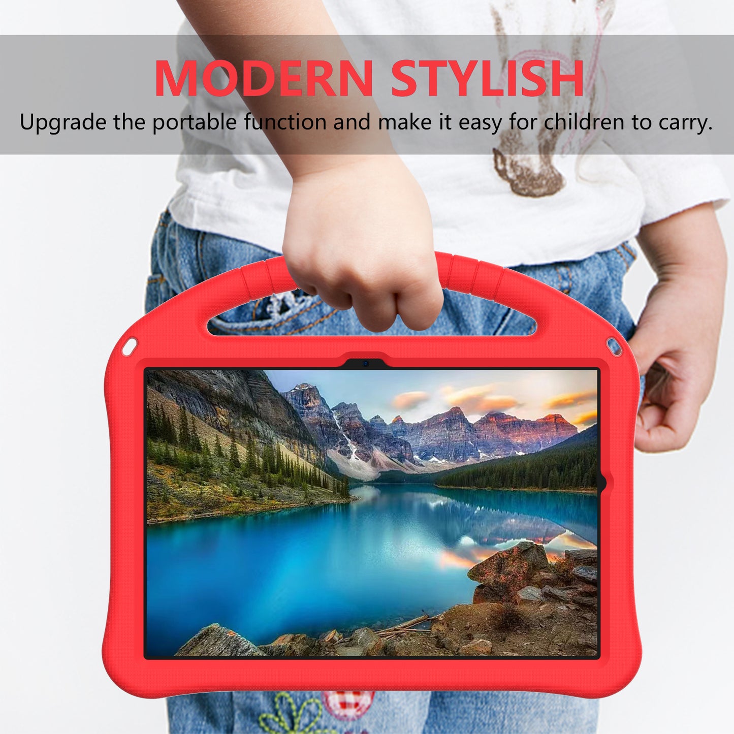 EVA Rugged Shockproof Cover for Samsung Galaxy Tab A9+ , Protective Handle Kickstand Tablet Case