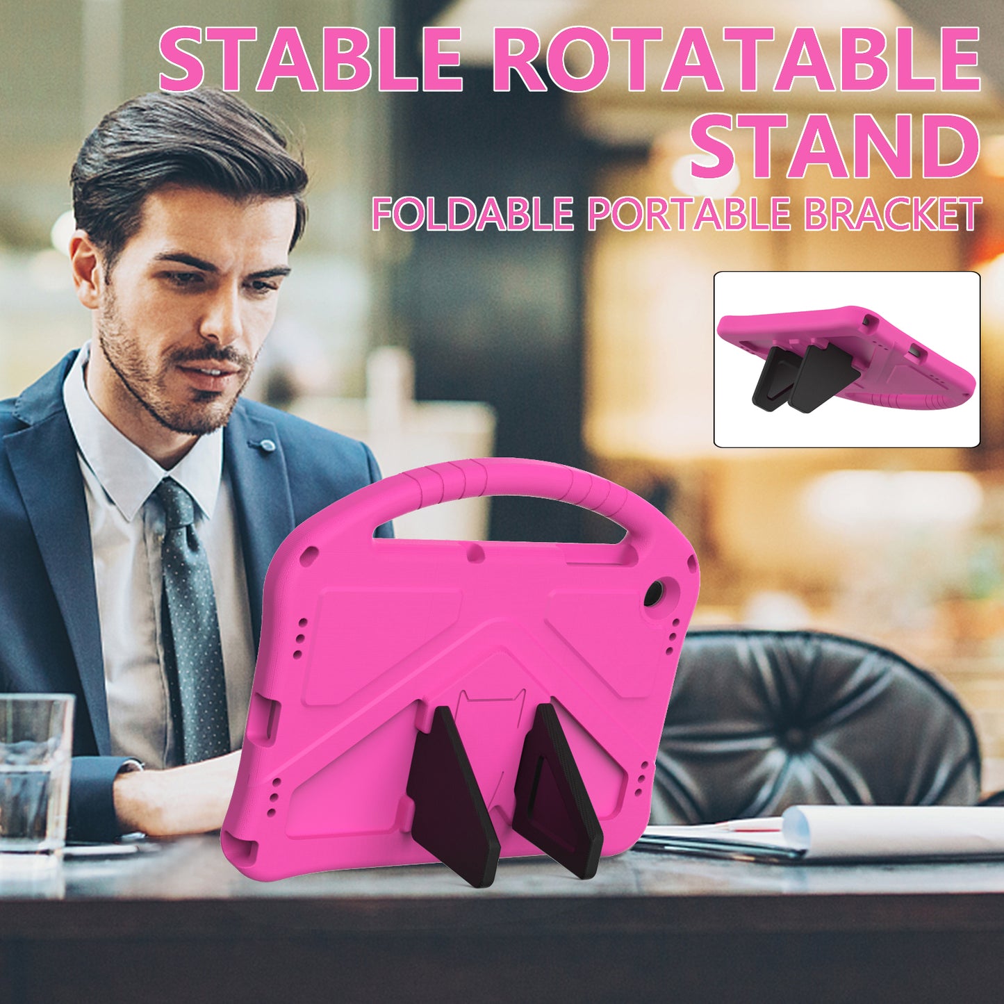 EVA Rugged Shockproof Cover for Samsung Galaxy Tab A9+ , Protective Handle Kickstand Tablet Case