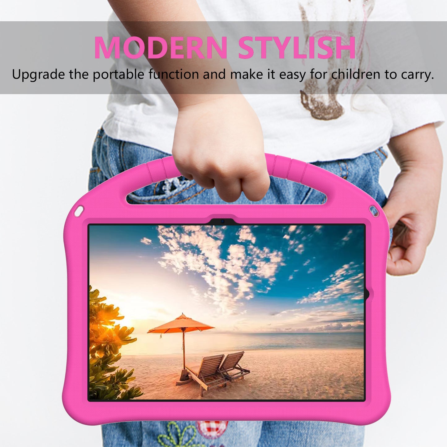 EVA Rugged Shockproof Cover for Samsung Galaxy Tab A9+ , Protective Handle Kickstand Tablet Case