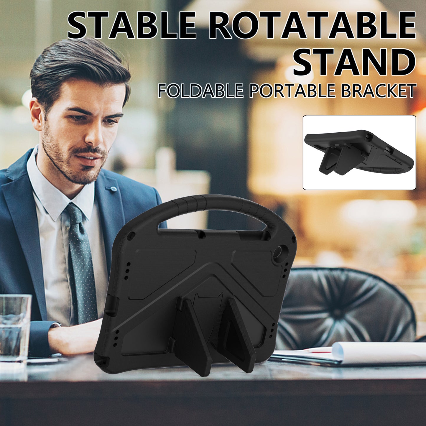 EVA Rugged Shockproof Cover for Samsung Galaxy Tab A9+ , Protective Handle Kickstand Tablet Case