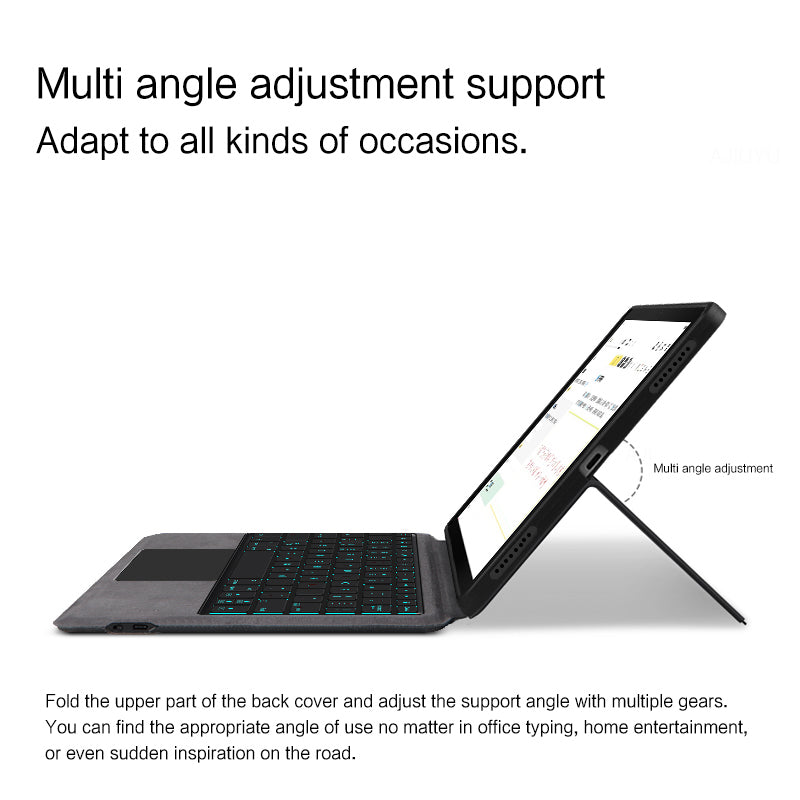 For Samsung Galaxy Tab S6 Stand Function Leather Tablet Cover Case with Backlight Bluetooth Keyboard