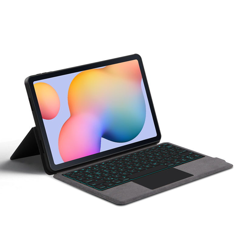 For Samsung Galaxy Tab S6 Lite Leather Tablet Stand Case with Backlight Bluetooth Keyboard