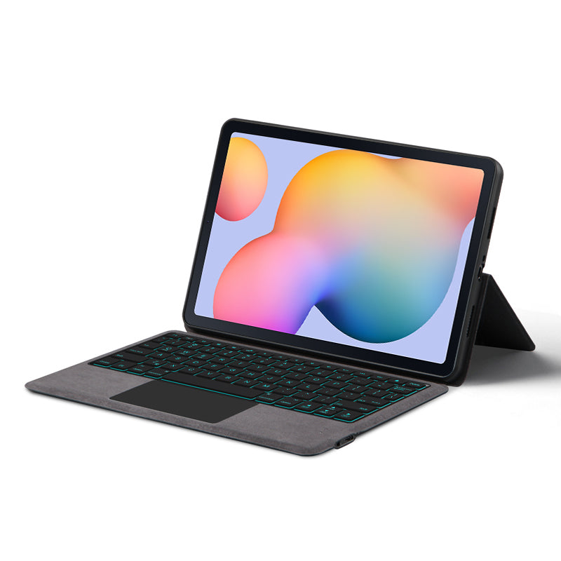 For Samsung Galaxy Tab S6 Lite Leather Tablet Stand Case with Backlight Bluetooth Keyboard