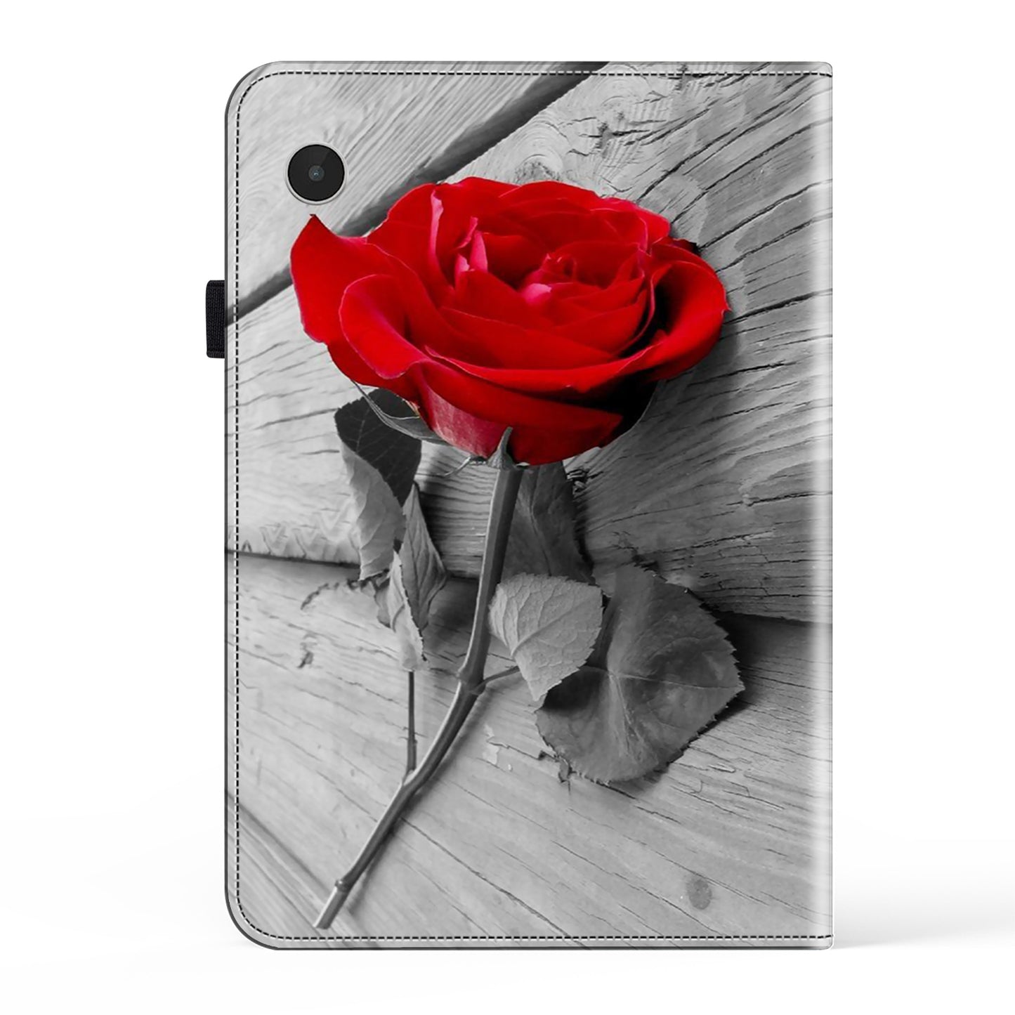 Shockproof Case for Lenovo Tab M8 Gen 4 Pattern Printing PU Leather Cover Elastic Band Closure Tablet Stand Case