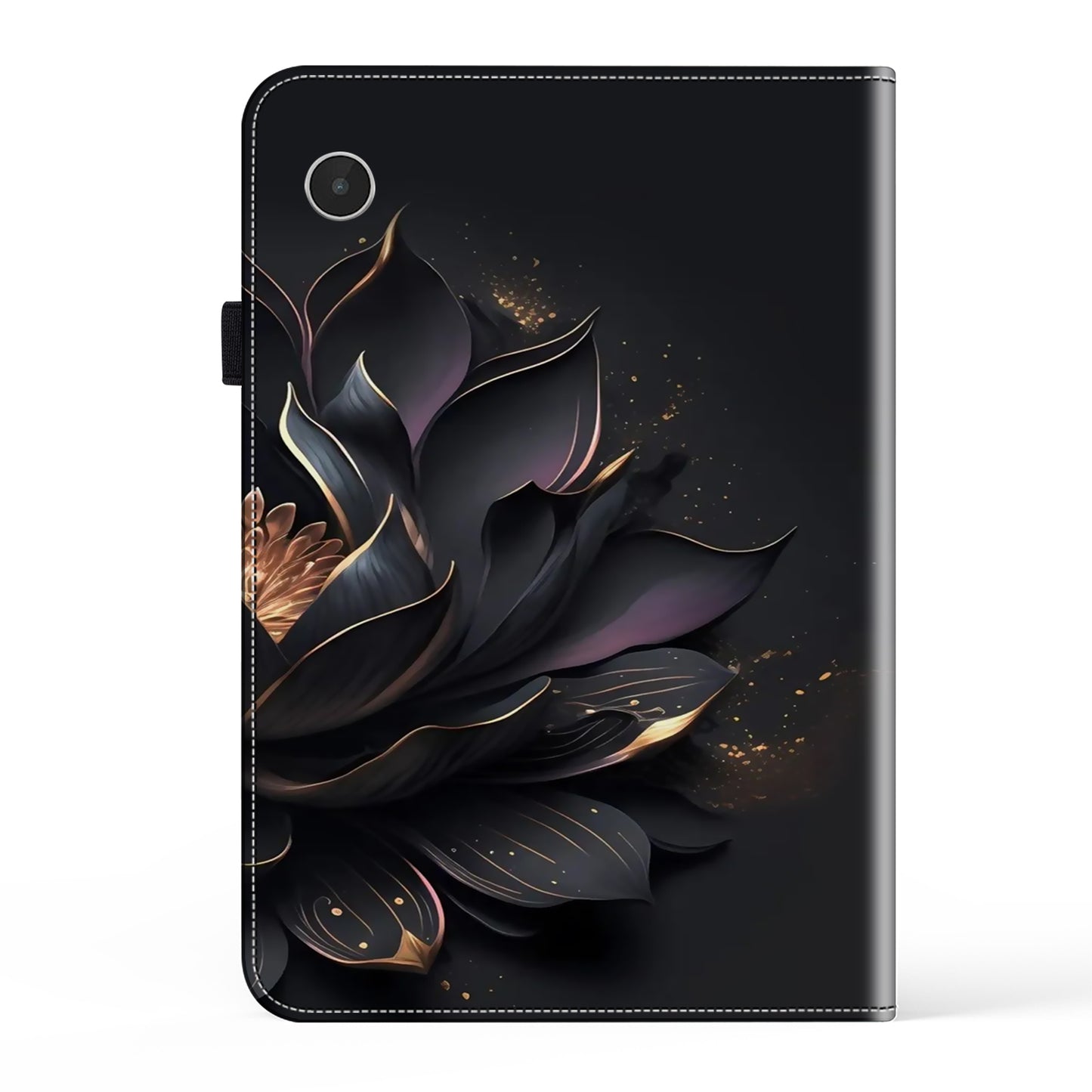 Shockproof Case for Lenovo Tab M8 Gen 4 Pattern Printing PU Leather Cover Elastic Band Closure Tablet Stand Case