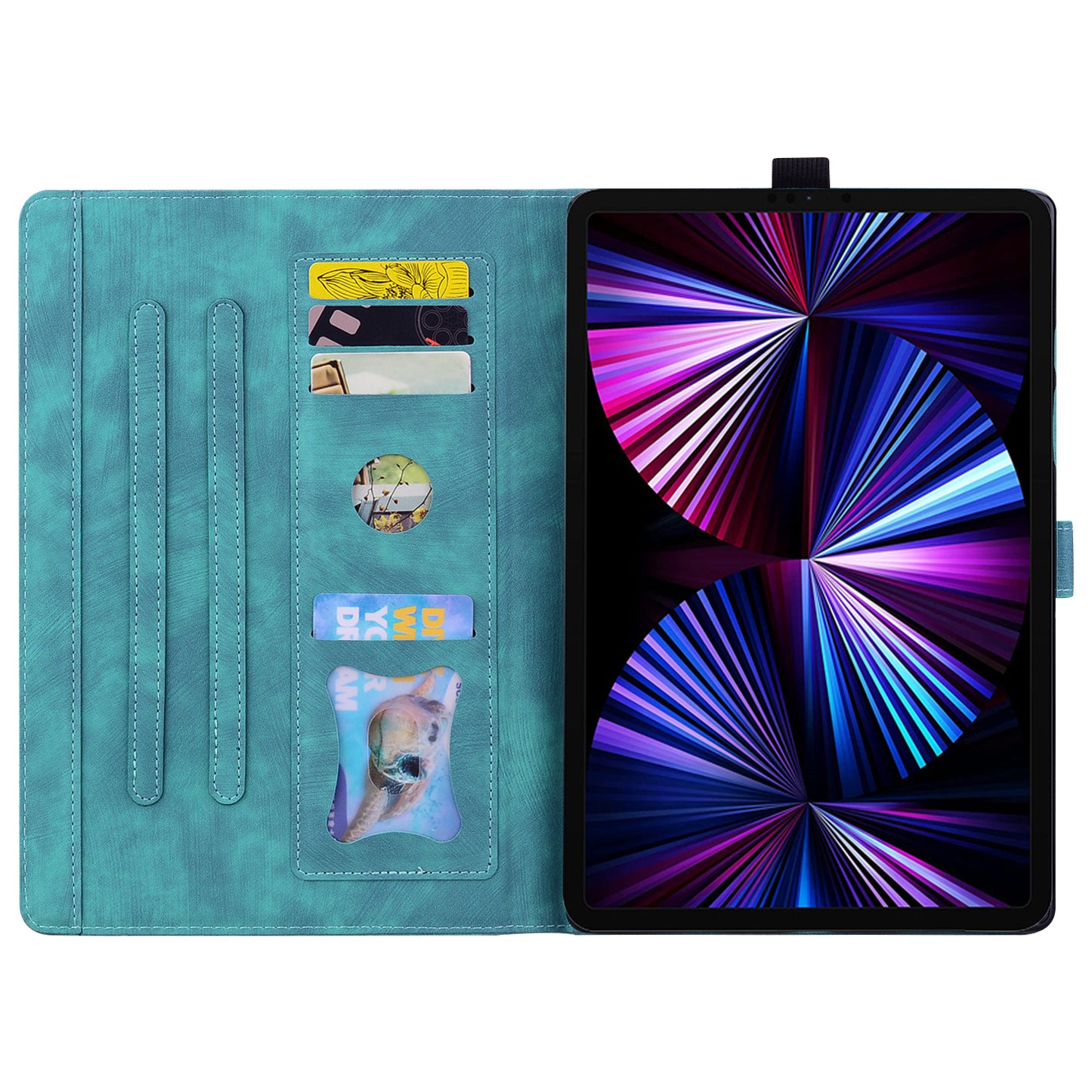 For Xiaomi Redmi Pad SE Tablet Leather Case Card Holder Flower Cat Imprint Stand Tablet Cover