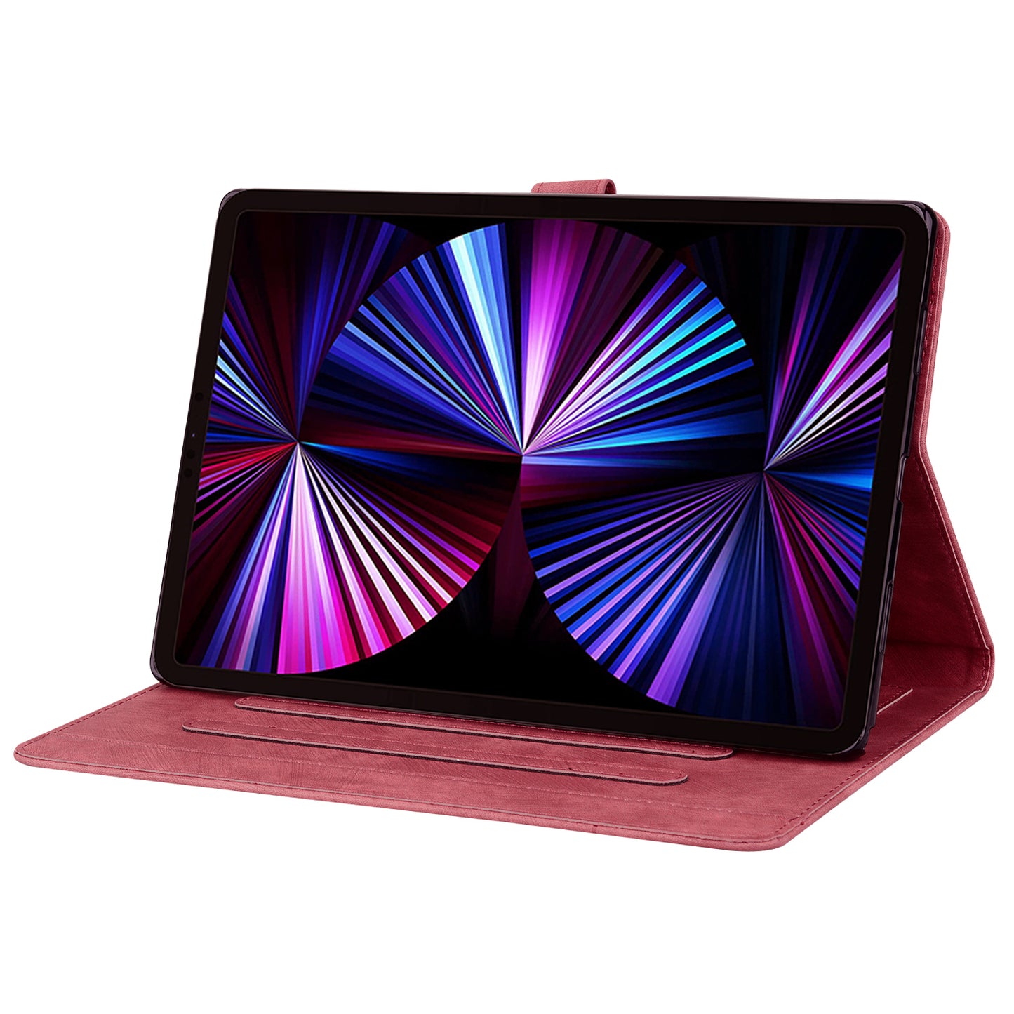 For Xiaomi Redmi Pad SE Tablet Leather Case Card Holder Flower Cat Imprint Stand Tablet Cover