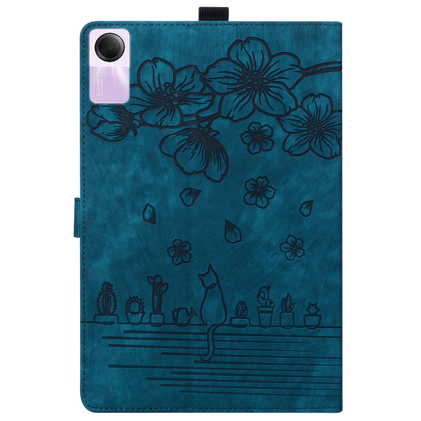 For Xiaomi Redmi Pad SE Tablet Leather Case Card Holder Flower Cat Imprint Stand Tablet Cover