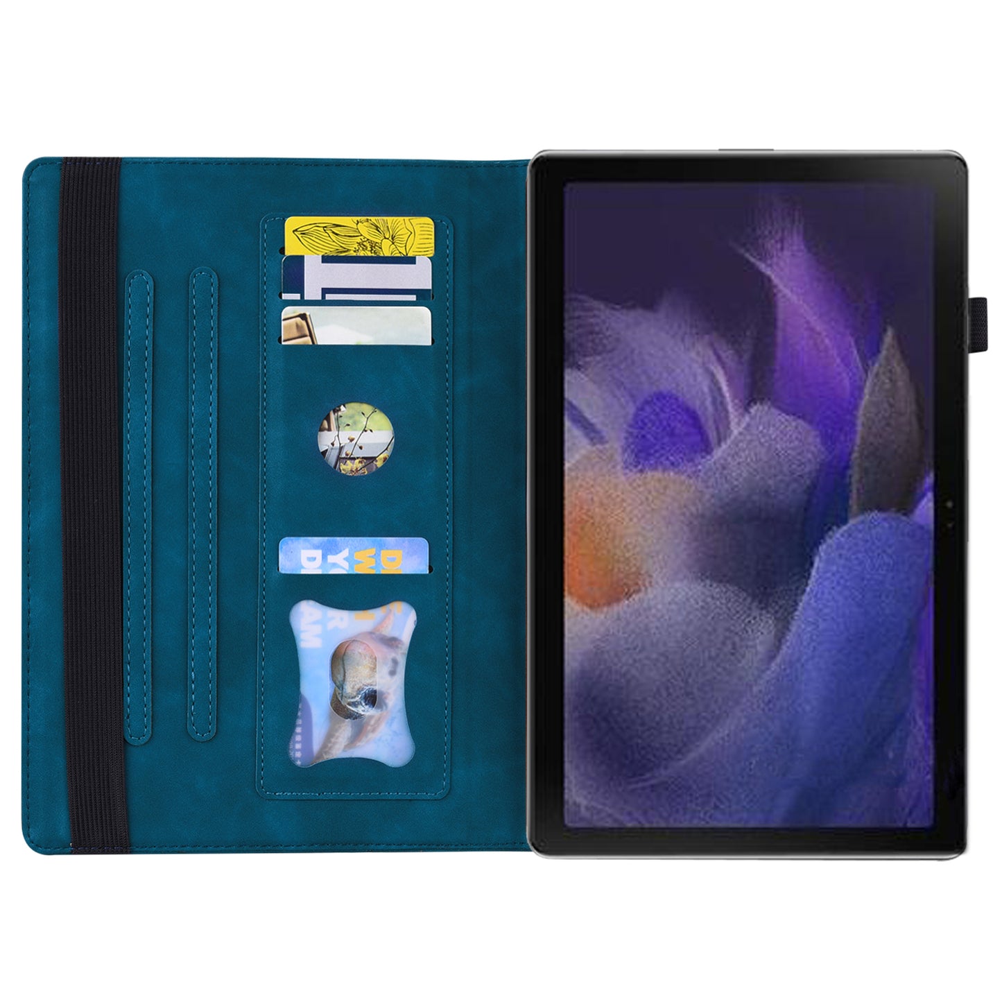 For Samsung Galaxy Tab A9 Tablet Wallet Case PU Leather Anti-drop Stand Tablet Cover