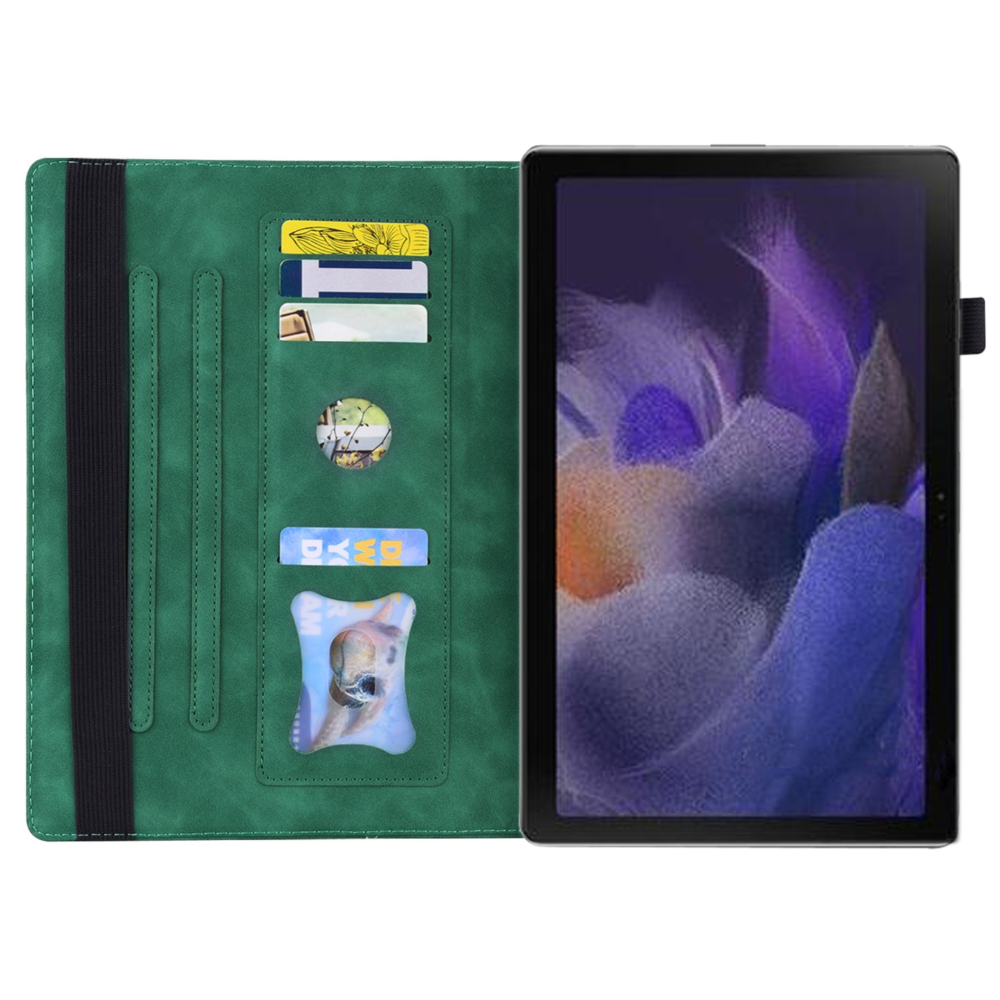 For Samsung Galaxy Tab A9 Tablet Wallet Case PU Leather Anti-drop Stand Tablet Cover