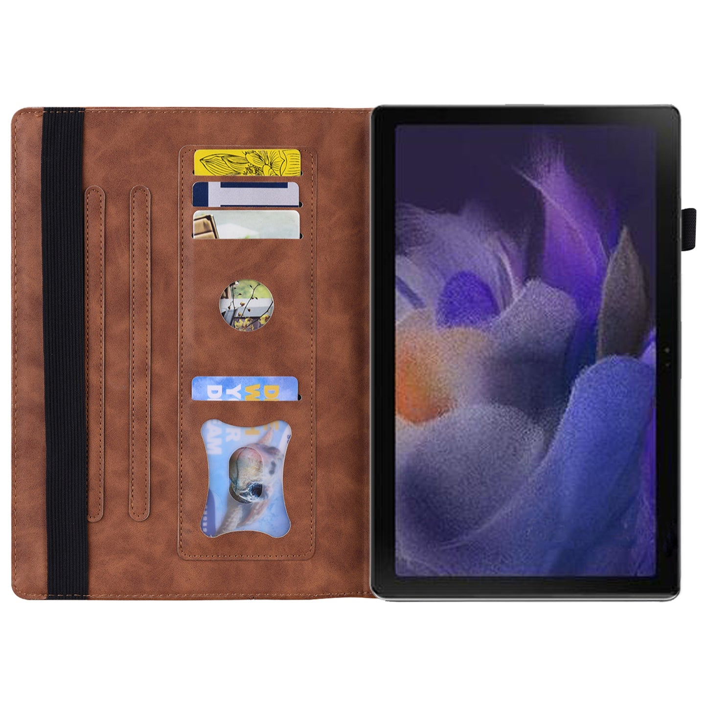 For Samsung Galaxy Tab A9 Tablet Wallet Case PU Leather Anti-drop Stand Tablet Cover