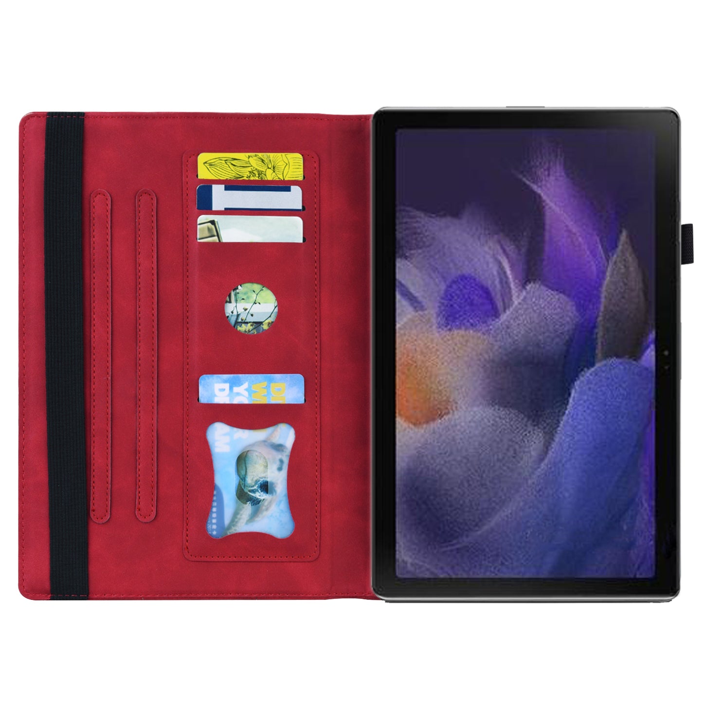 For Samsung Galaxy Tab A9 Tablet Wallet Case PU Leather Anti-drop Stand Tablet Cover