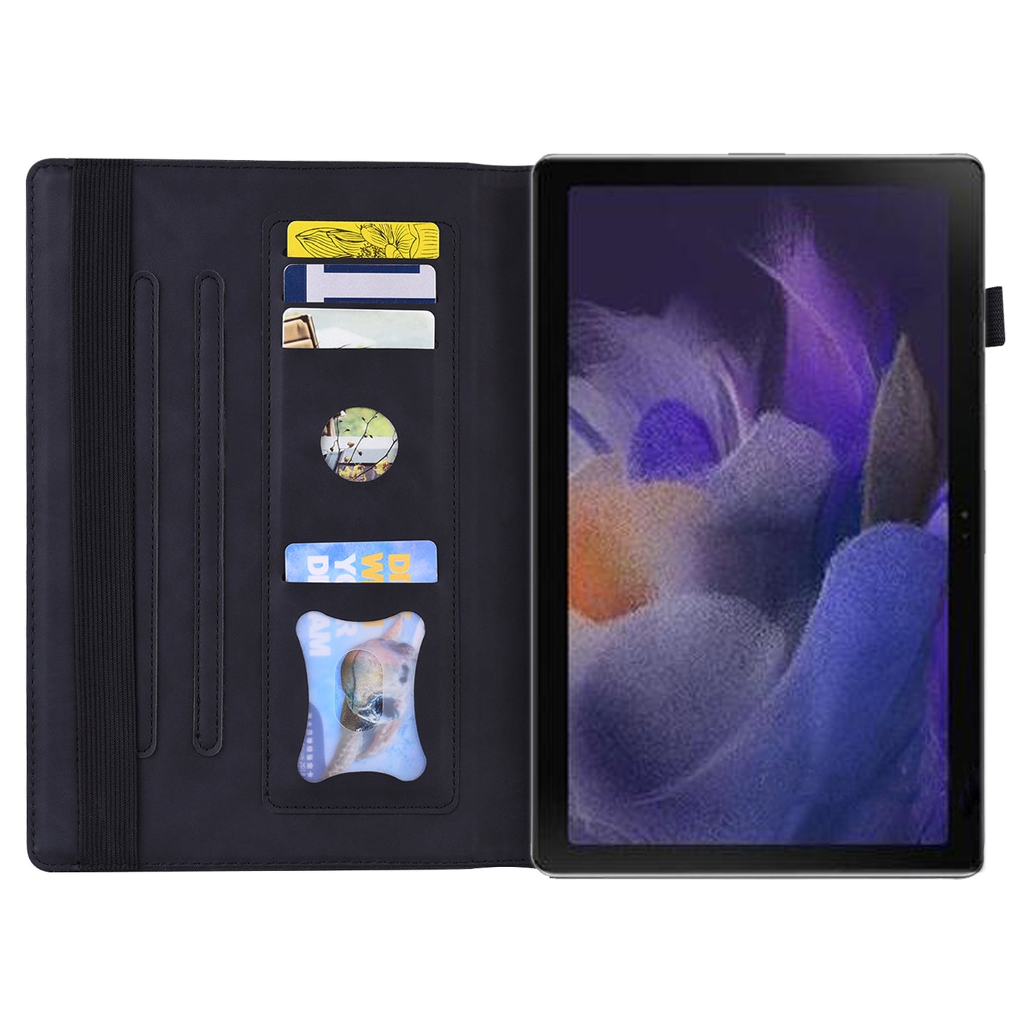 For Samsung Galaxy Tab A9 Tablet Wallet Case PU Leather Anti-drop Stand Tablet Cover