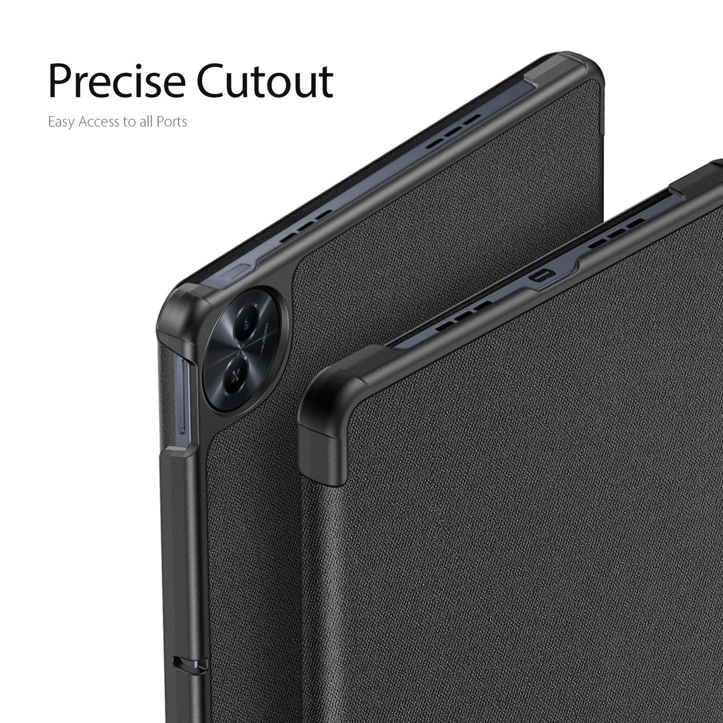 DUX DUCIS Domo Series for Realme Pad 2 PU Leather Tri-fold Stand Cover Auto Wake / Sleep Smart Tablet Case