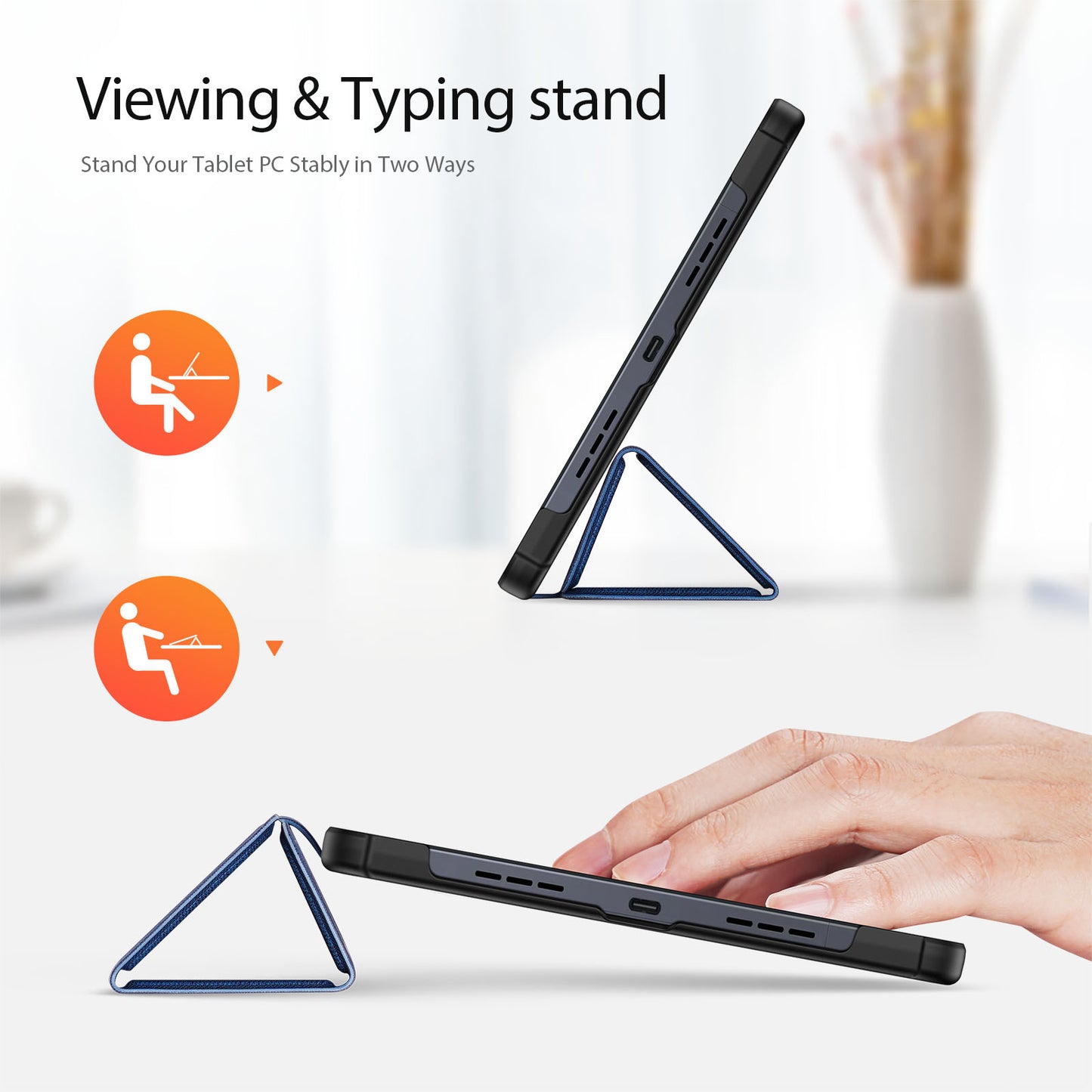 DUX DUCIS Domo Series for Realme Pad 2 PU Leather Tri-fold Stand Cover Auto Wake / Sleep Smart Tablet Case