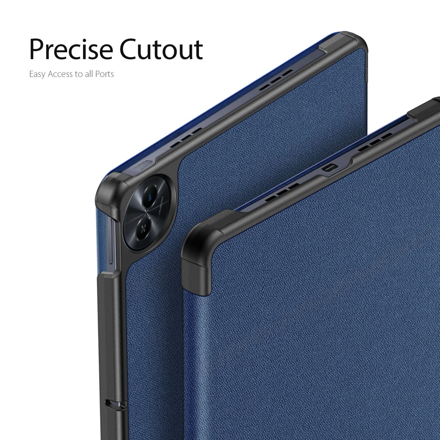 DUX DUCIS Domo Series for Realme Pad 2 PU Leather Tri-fold Stand Cover Auto Wake / Sleep Smart Tablet Case