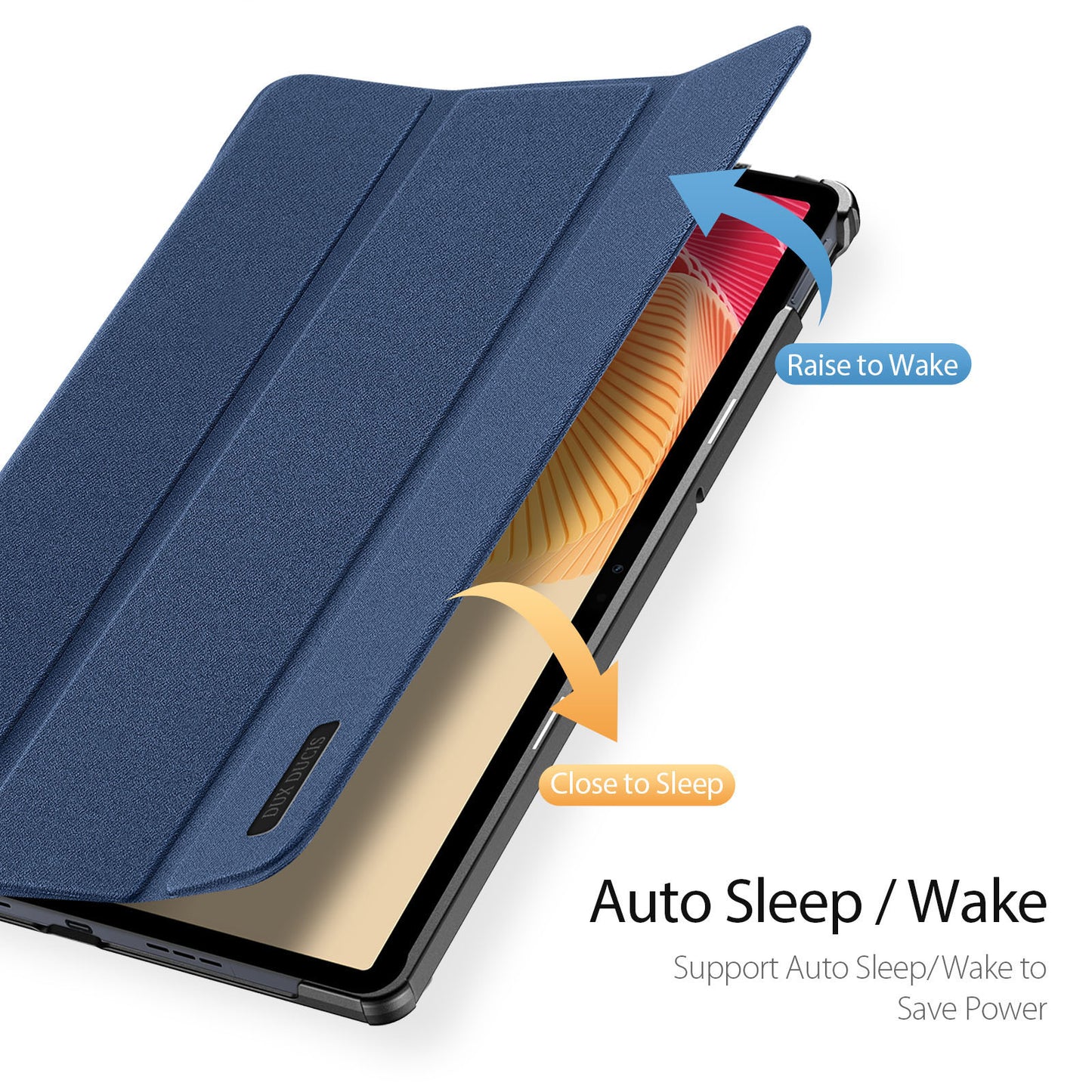 DUX DUCIS Domo Series for Realme Pad 2 PU Leather Tri-fold Stand Cover Auto Wake / Sleep Smart Tablet Case