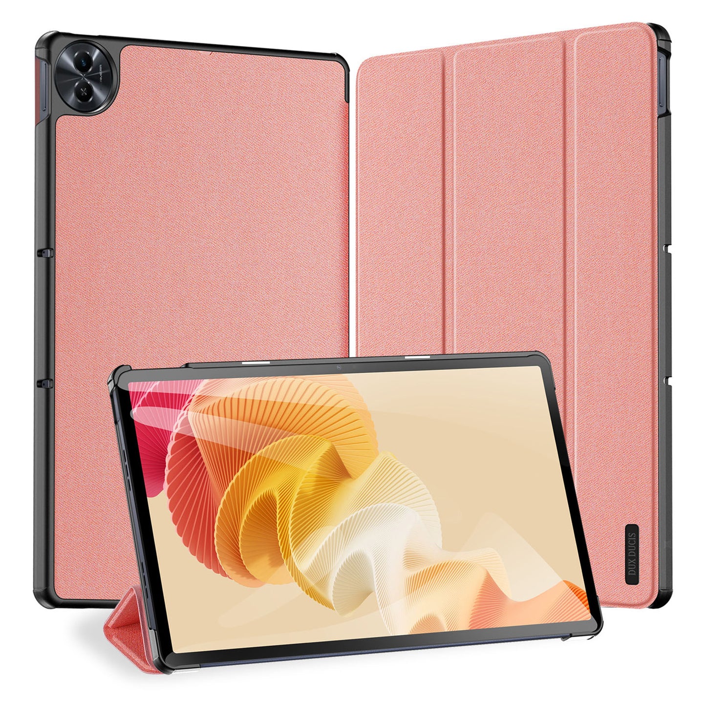 DUX DUCIS Domo Series for Realme Pad 2 PU Leather Tri-fold Stand Cover Auto Wake / Sleep Smart Tablet Case