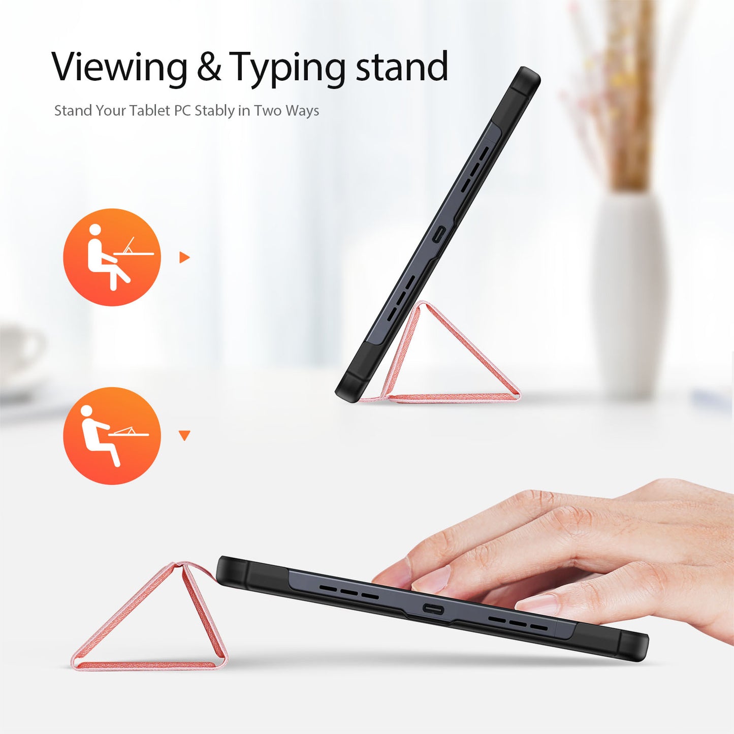 DUX DUCIS Domo Series for Realme Pad 2 PU Leather Tri-fold Stand Cover Auto Wake / Sleep Smart Tablet Case