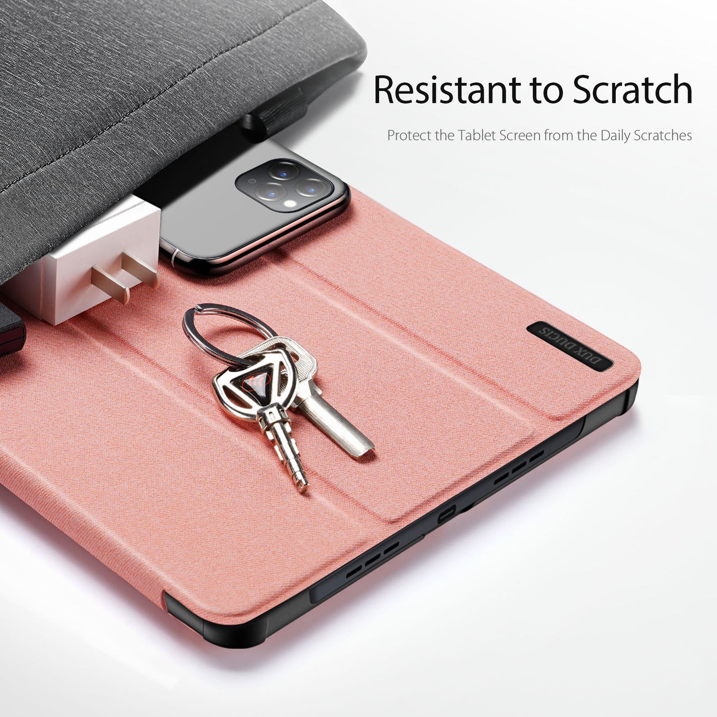 DUX DUCIS Domo Series for Realme Pad 2 PU Leather Tri-fold Stand Cover Auto Wake / Sleep Smart Tablet Case