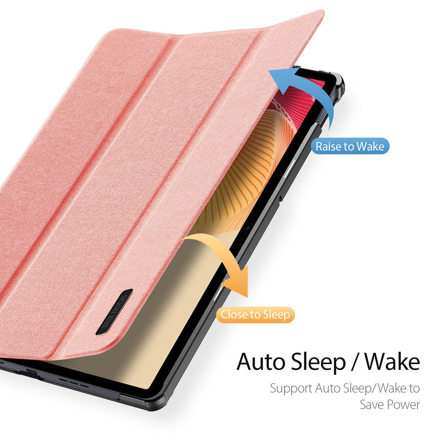 DUX DUCIS Domo Series for Realme Pad 2 PU Leather Tri-fold Stand Cover Auto Wake / Sleep Smart Tablet Case