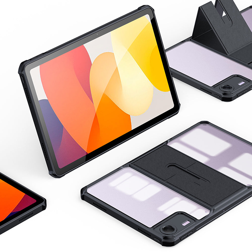 XUNDD For Xiaomi Redmi Pad SE Anti-Drop Kickstand Case TPU+Acrylic Shockproof Tablet Cover