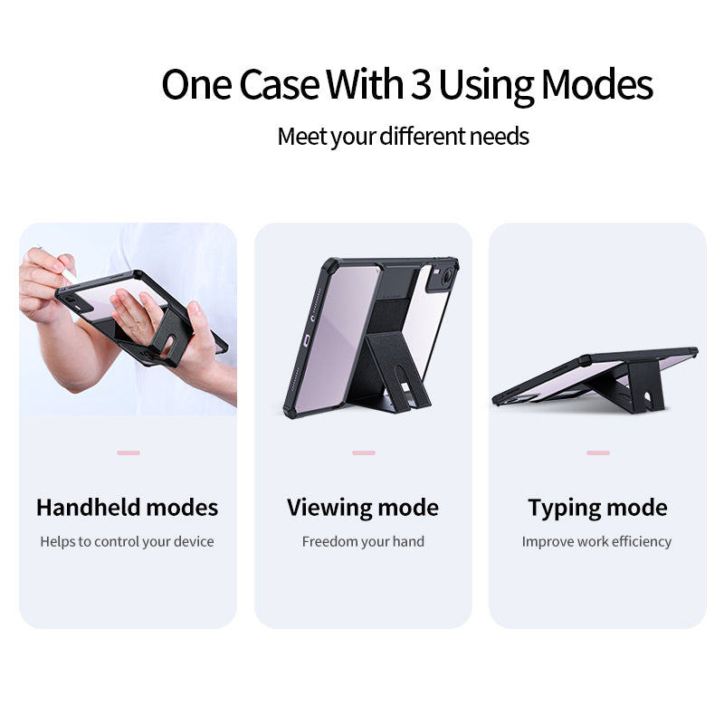 XUNDD For Xiaomi Redmi Pad SE Anti-Drop Kickstand Case TPU+Acrylic Shockproof Tablet Cover