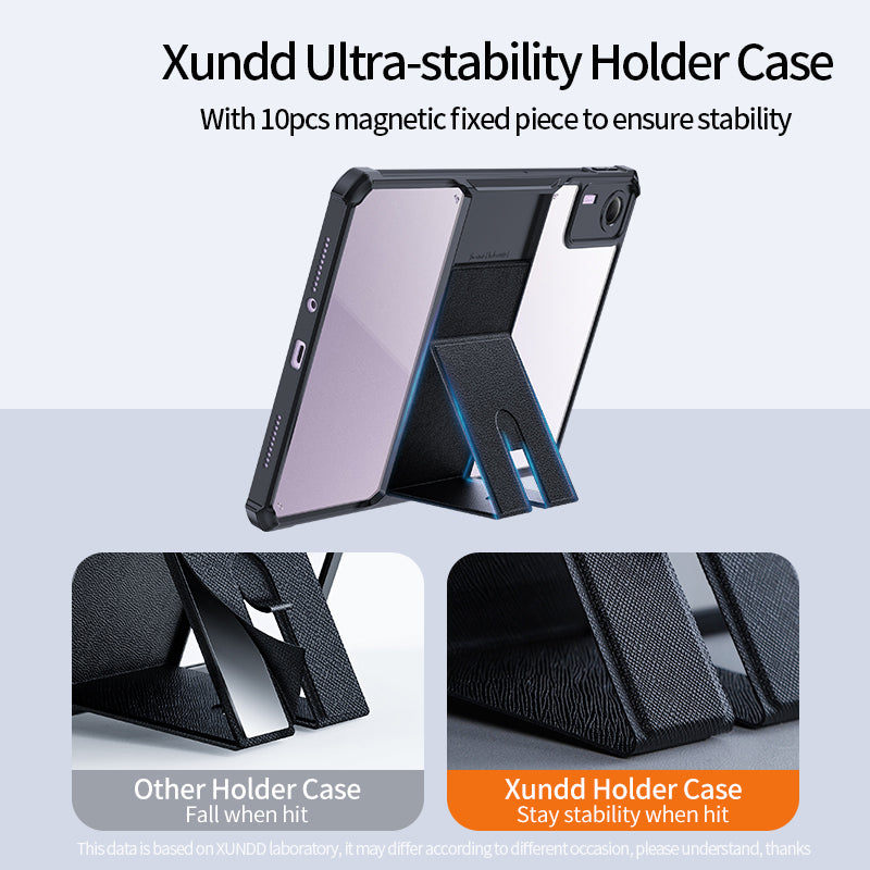 XUNDD For Xiaomi Redmi Pad SE Anti-Drop Kickstand Case TPU+Acrylic Shockproof Tablet Cover
