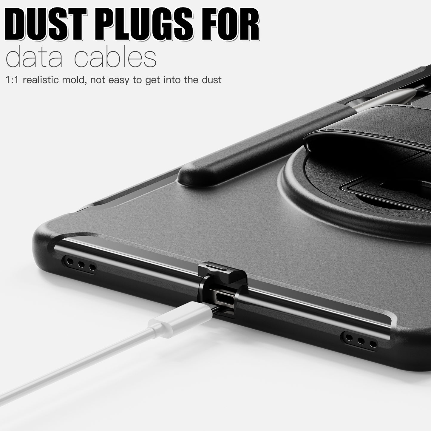 For Samsung Galaxy Tab S9 FE+ / S7+ T970 / Tab S7 FE T730 / Tab S8+ X800 / Tab S9+ X810 Case Pen Holder PC+TPU Tablet Kickstand Cover