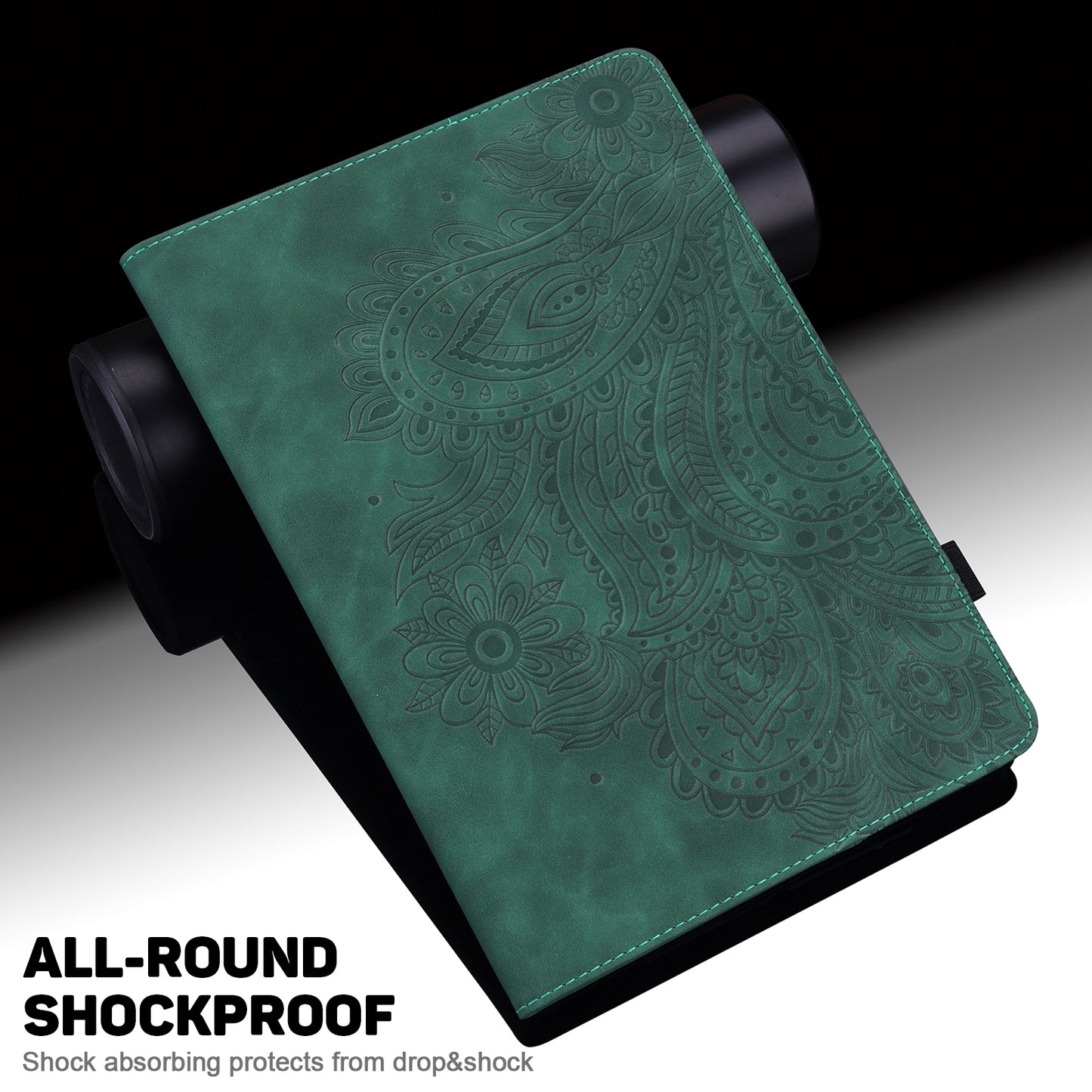 For Samsung Galaxy Tab A9 Case Flower Imprint Tablet Stand Cover