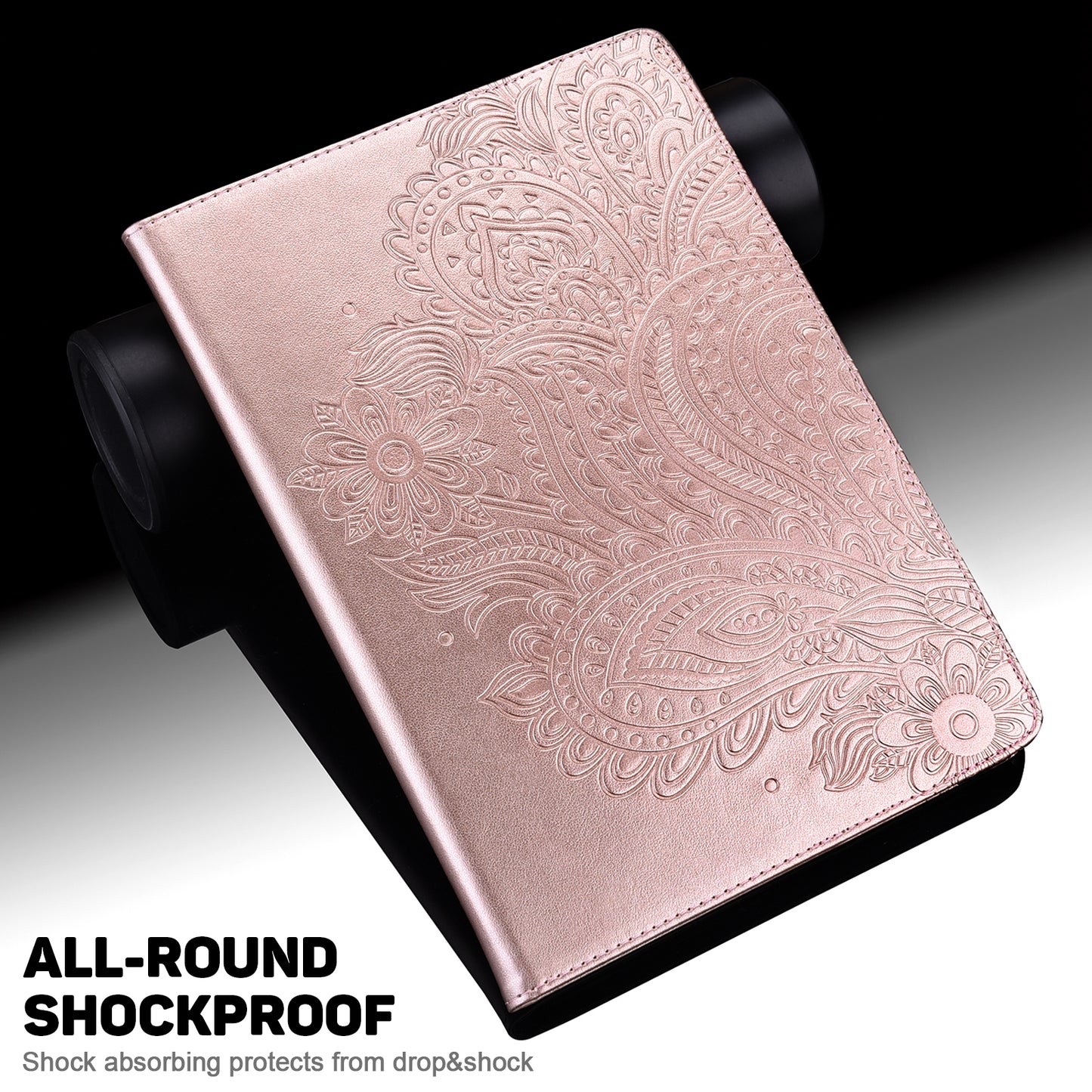 For Samsung Galaxy Tab A9 Case Flower Imprint Tablet Stand Cover